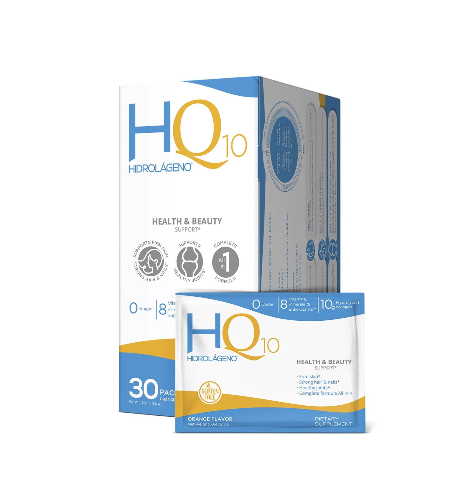 Hidrolageno Q10 Hydrolyzed Collagen Vitamins ZINC Antioxidants 30 sachets per pack 4.2 Ounce Pack of 1 - Buy Online on GoSupps.com