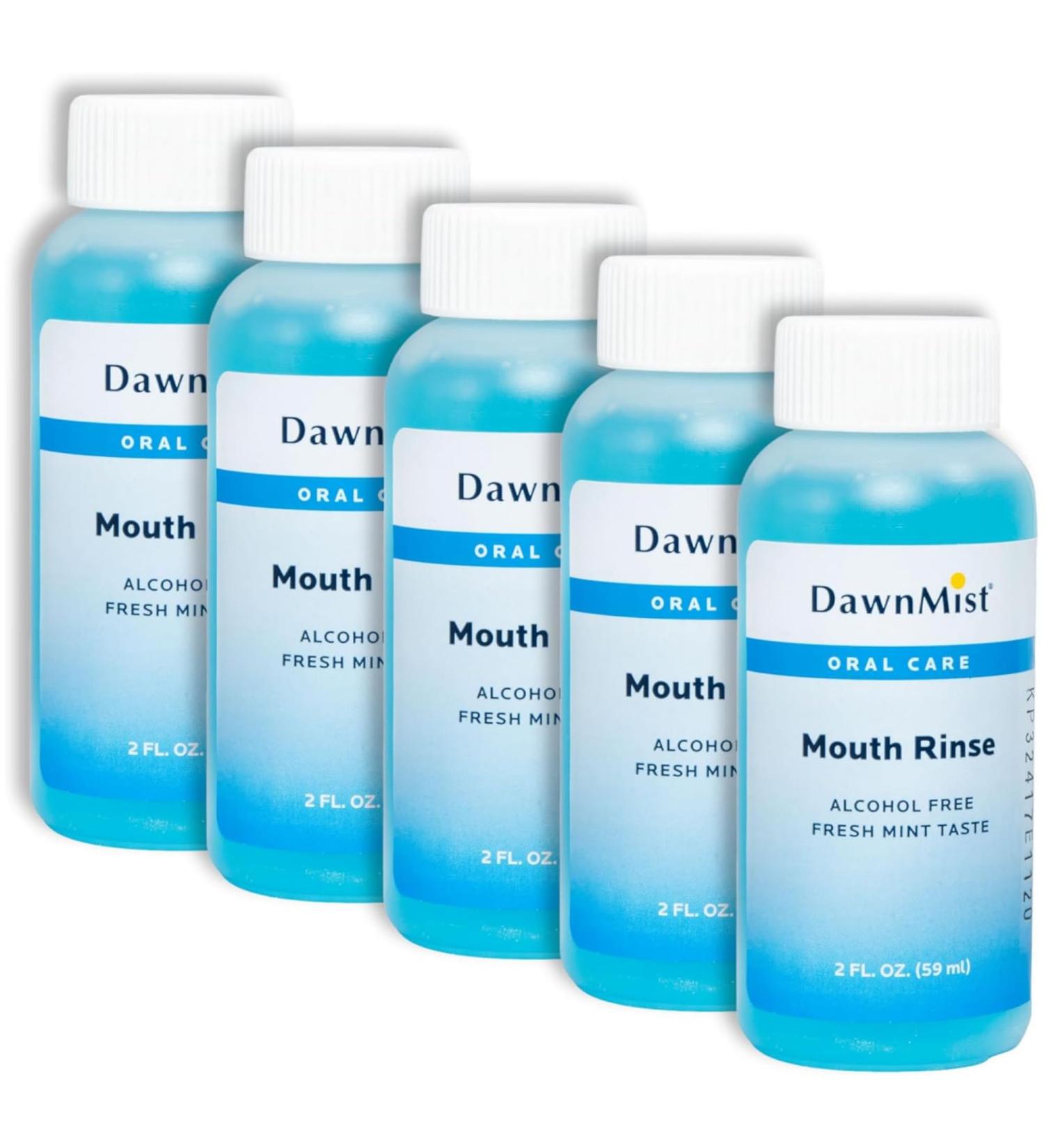 Dukal Dawn Mist Mouth Rinse with Twist Cap 2 oz. (Pack of 5) Alcohol-Free Fresh Breath Oral Hygiene Solution for Daily Use - Buy Online on GoSupps.com