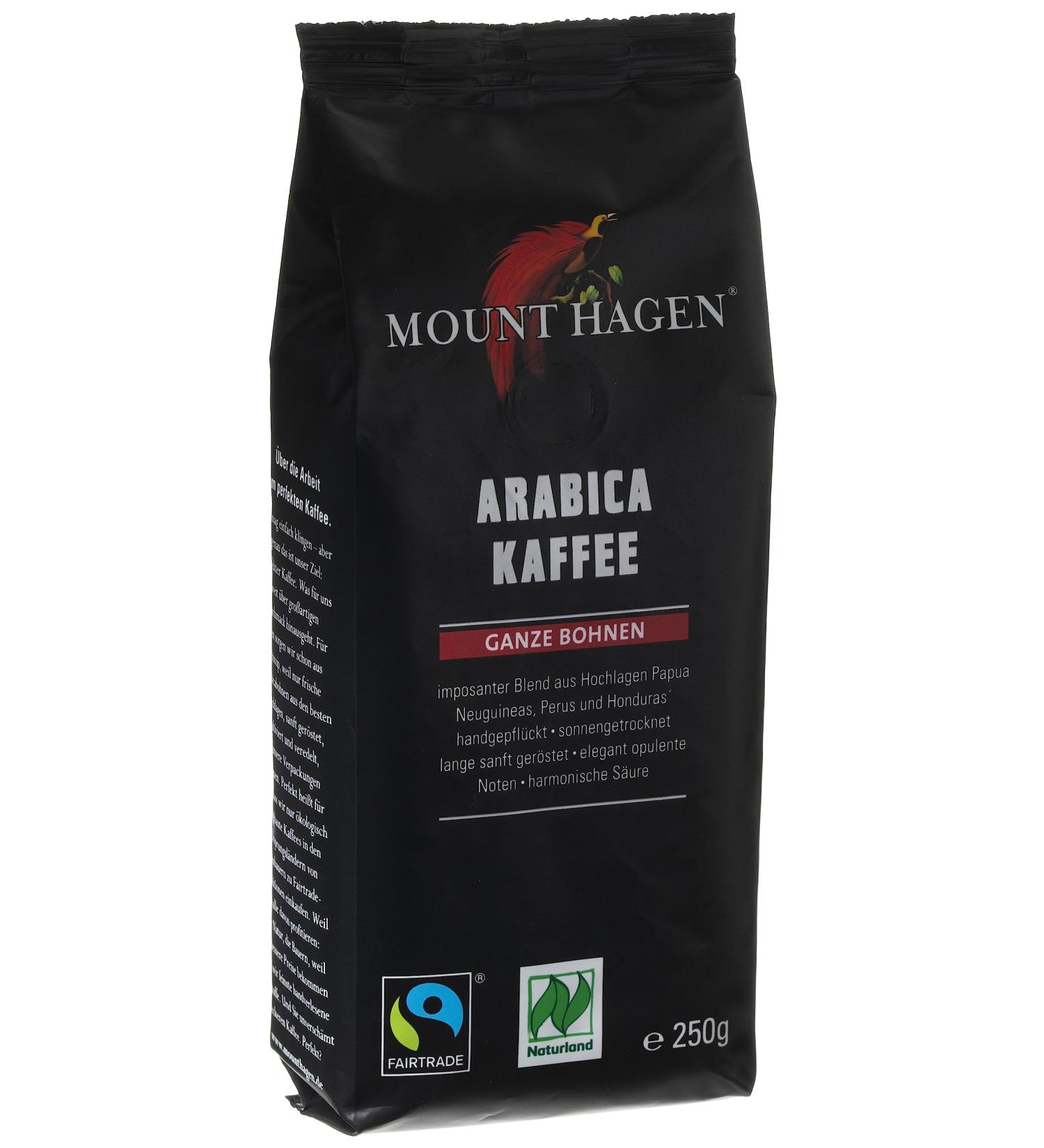 ARABICA BEANS ROASTED FAIR TRADE ORGANIC 250 g MOUNT HAGEN - Buy Online on GoSupps.com