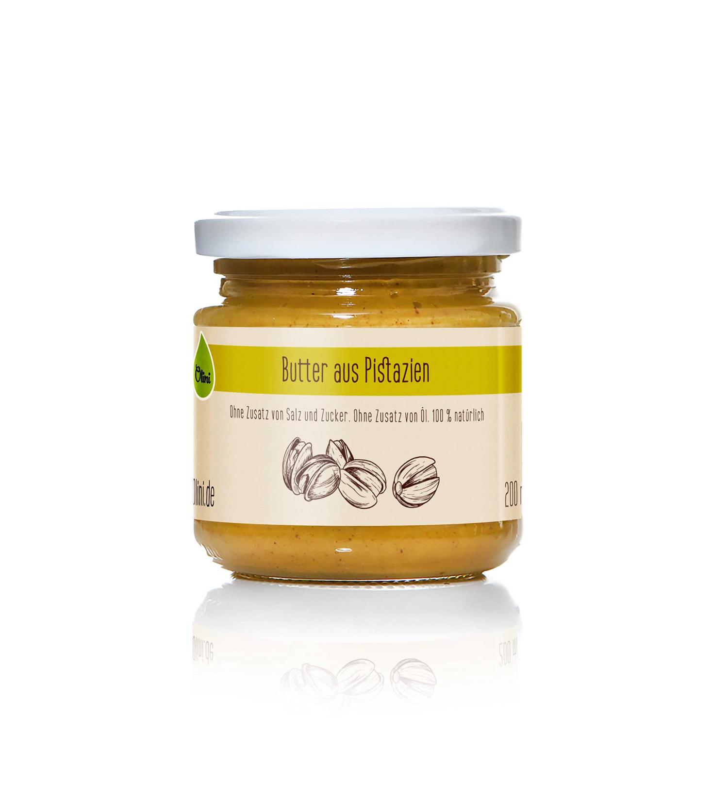 Olini smooth pistachio butter 1 glass x 200 ml 100% natural creamy spread from an ingredient without added salt without adding sugar without palm oil vegan -friendly snack