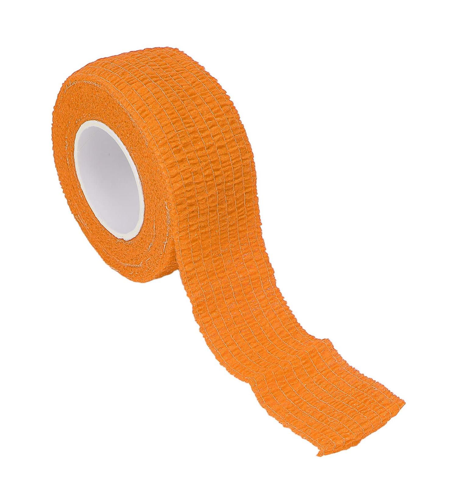 Self Adhesive Bandage Wrap - 10 Rolls Compression Wrap for Athletes | Elastic Fixation Bandage for Wrist & Ankle | Prevent Calluses | 0.98"x78.74" (Orange - Buy Online on GoSupps.com