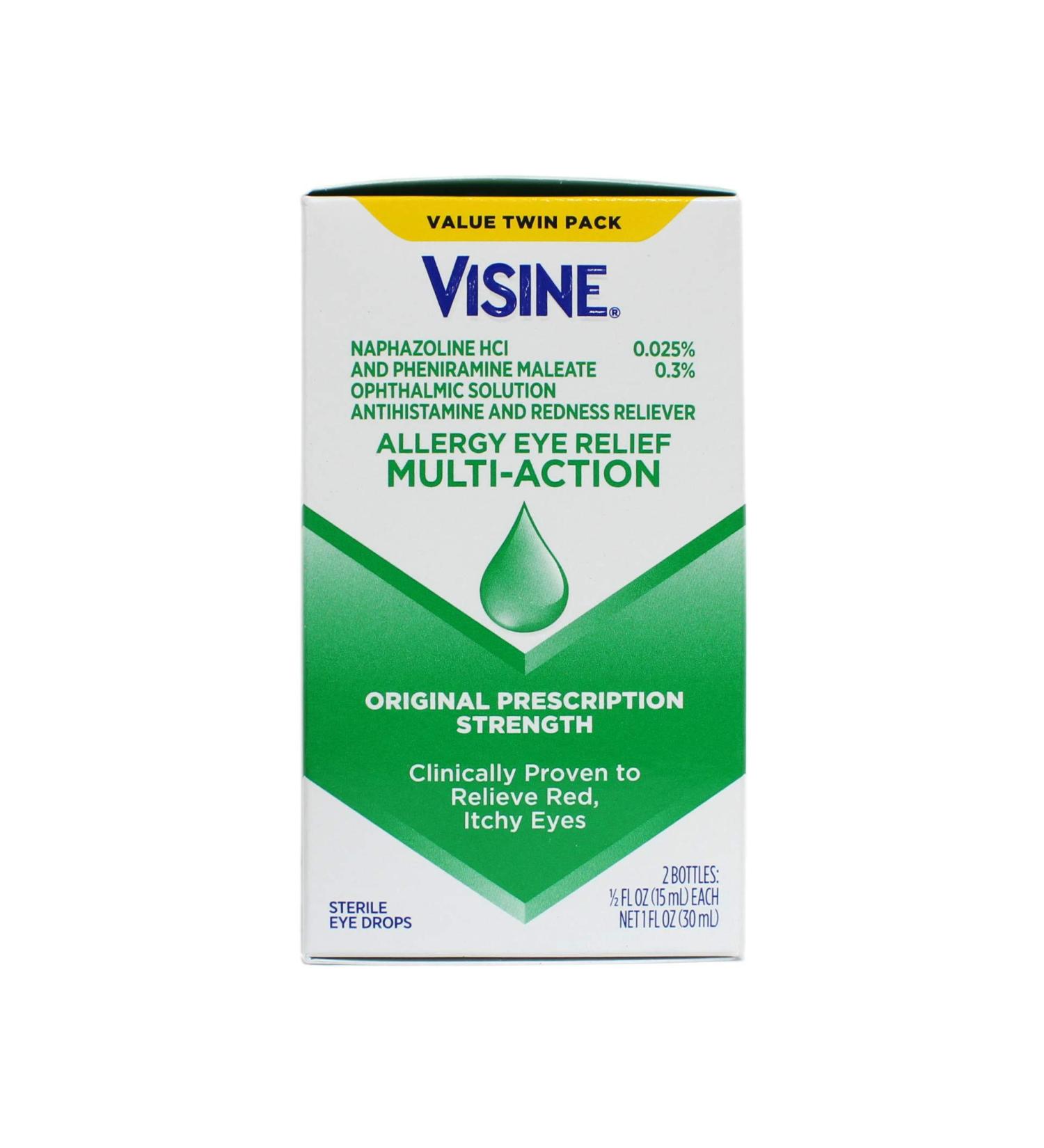 Visine 10.350-A Eye Allergy Relief Antihistamine Redness Reliever Eye Drops Twin Pack - 1 oz - Buy Online on GoSupps.com