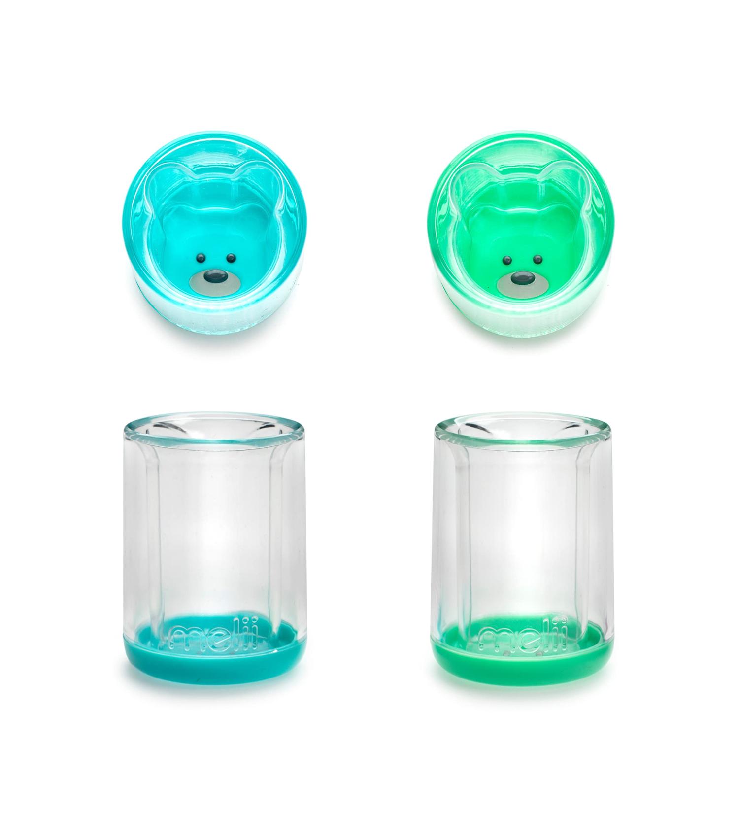 Melii Double-Walled Bear Drinking Cup for Kids - Blue + Mint 2 Pack - Buy Online on GoSupps.com