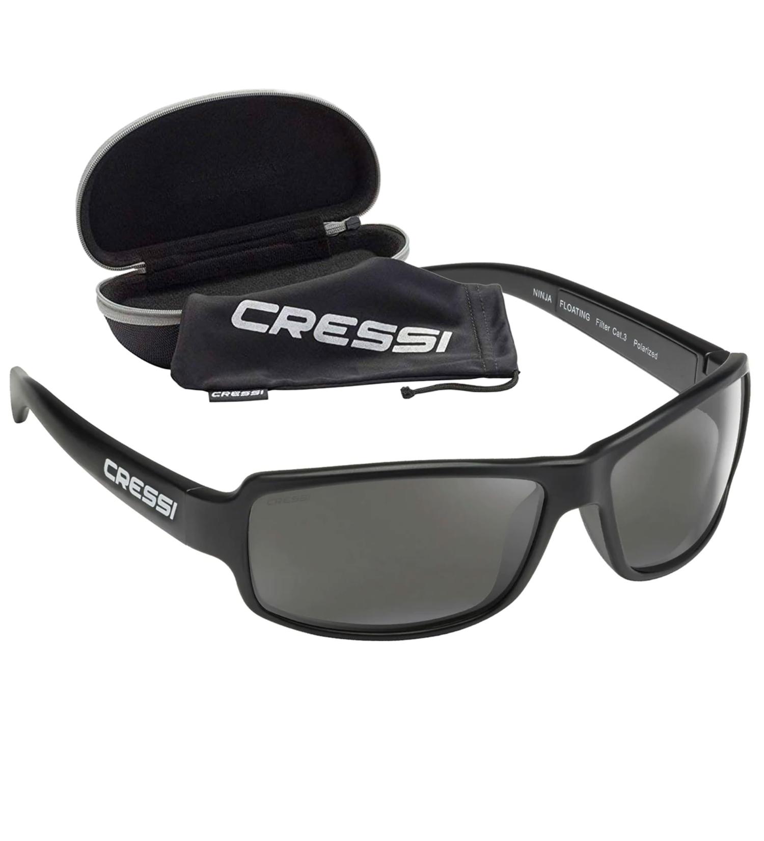 Cressi Ninja Polarized Sunglasses for Men & Women - UV Protection Anti-Reflective Water-Repellent Fishing Sports Glasses with Hard Shell Case - Floatable Design Dark Gray Lens - Buy Online on GoSupps.com