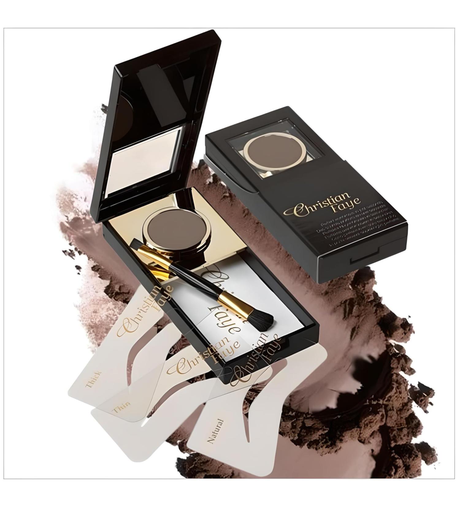  XXL Lashes XXL Lashes Christian Faye eyebrow makeup semi-permanent waterproof smudge-proof lasts up to 24 hours including 3 stencils in 9 colors (Ash Brown) - Buy Online on GoSupps.com