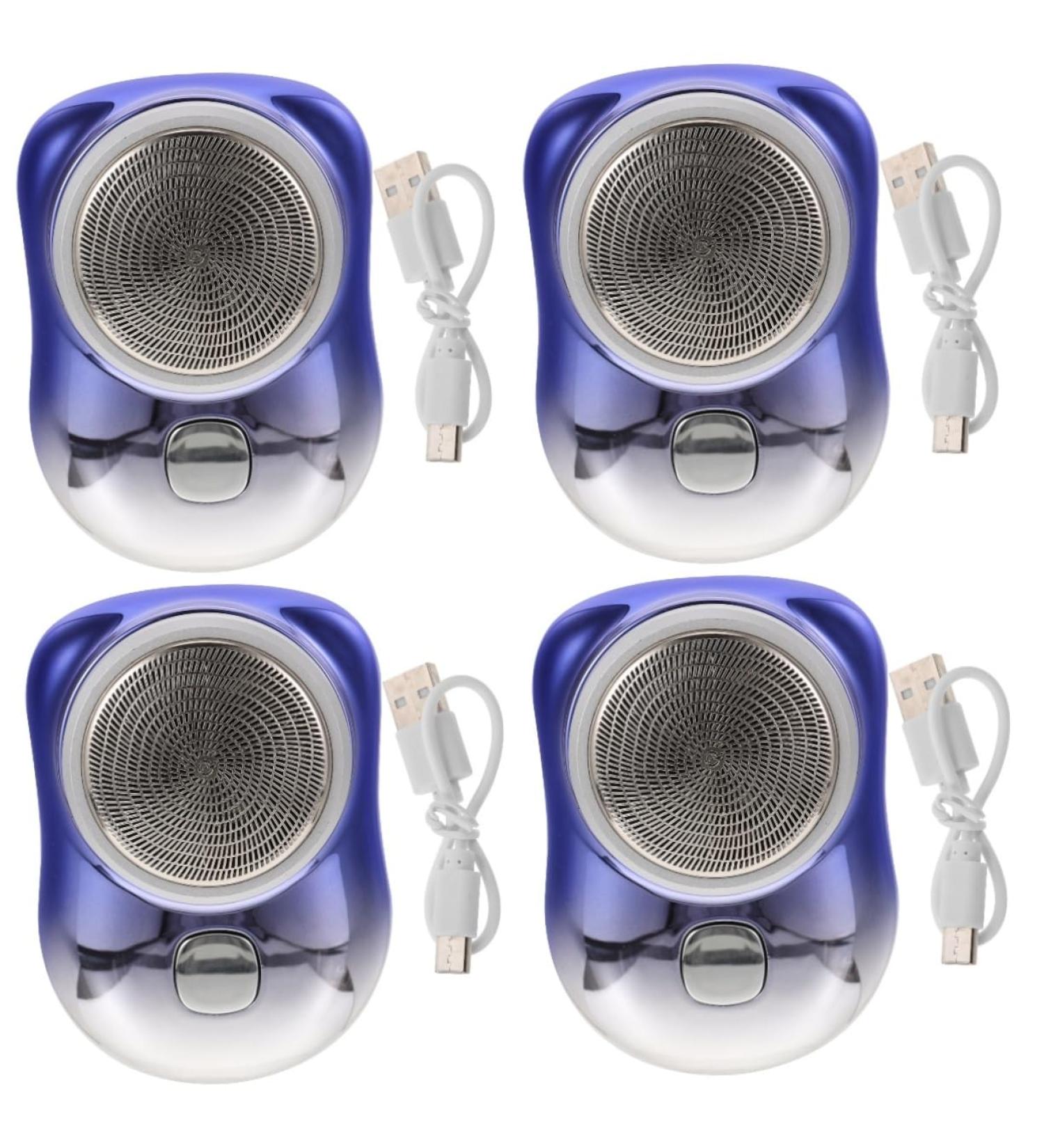 FRCOLOR Mini Electric Shaver for Men - 4pcs Travel Razor Wet & Dry Facial Hair Removal Rechargeable Handheld Clipper - Buy Online on GoSupps.com