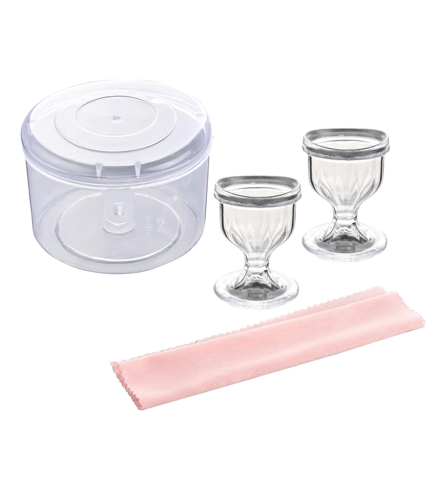 BPA-Free Transparent Eye Wash Cups - Set of 2 | High Grade Plastic for Gentle Eye Rinse and Cleansing | Remove Dust, Makeup, Irritants | Soothing Relief - Buy Online on GoSupps.com