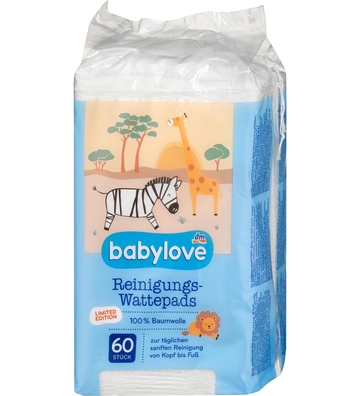 Babylove wet wipes and co (4x 60 cotton pads cleaning cotton pads) 4x 60 cotton pads cleaning cotton pads