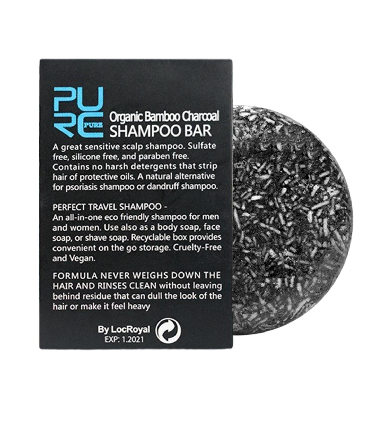 Hair Darkening Shampoo Bar Bamboo Charcoal Shampoo Soap - Handmade Solid Shampoo Bar for Curly Hair & Dry Damaged Hair Truejoy Cleansing Grease - Buy Online on GoSupps.com