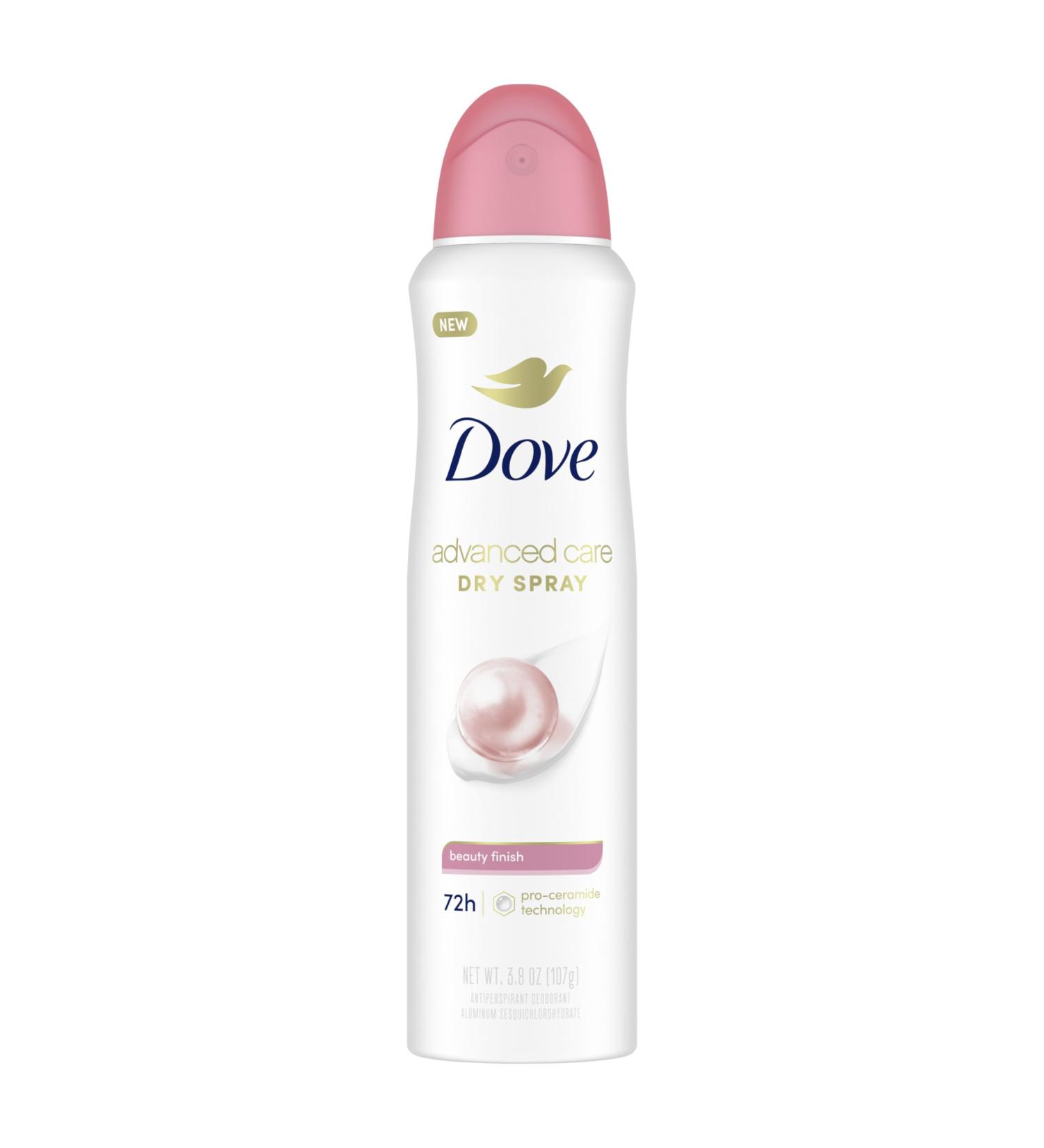 Dove Advanced Care Antiperspirant Deodorant Spray Beauty Finish To help skin barrier repair after shaving by boosting skin's ceramide levels 72-hour Antiperspirant dedorant for Soft Underarms 3.8 oz 3.8 Ounce (Pack of 1) Beauty Finish - Buy Online on GoSupps.com