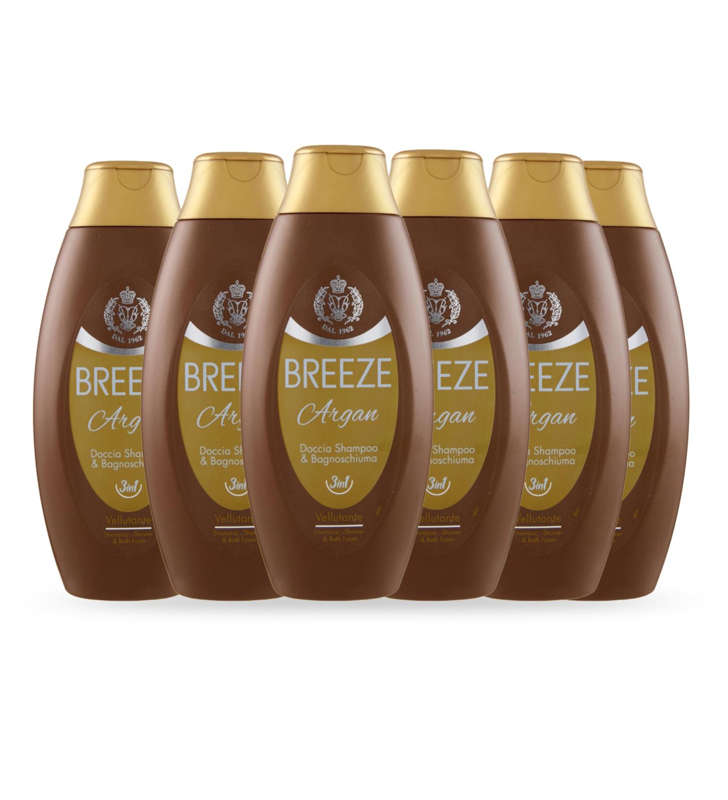 BREEZE | Argan bubble bath and shower shampoo 6x400 ml - Buy Online on GoSupps.com