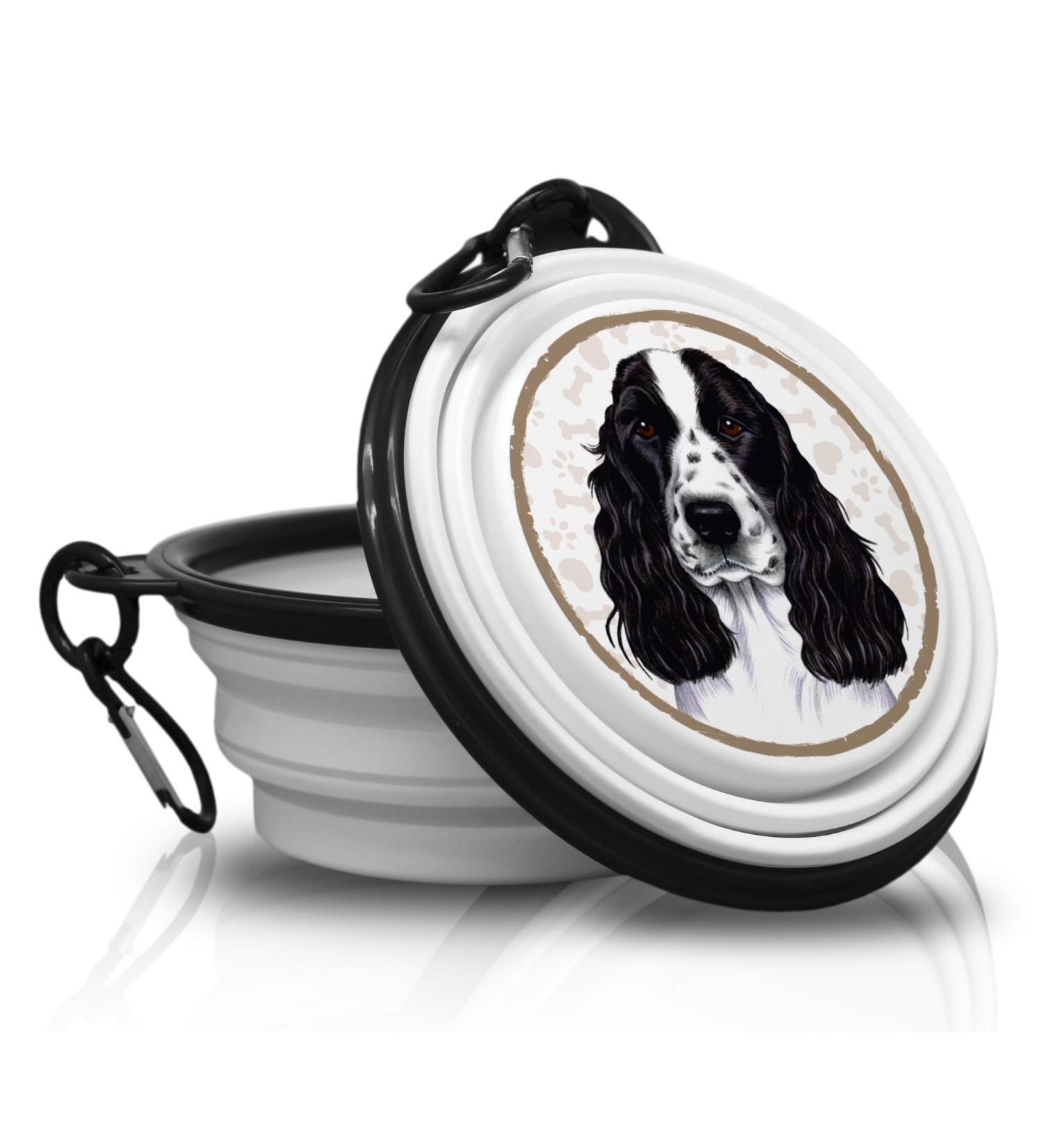 Portable English Cocker Spaniel Drinking Bowl | Foldable Pet Bowl with Carabiners - Perfect for On-the-Go Pets - Buy Online on GoSupps.com