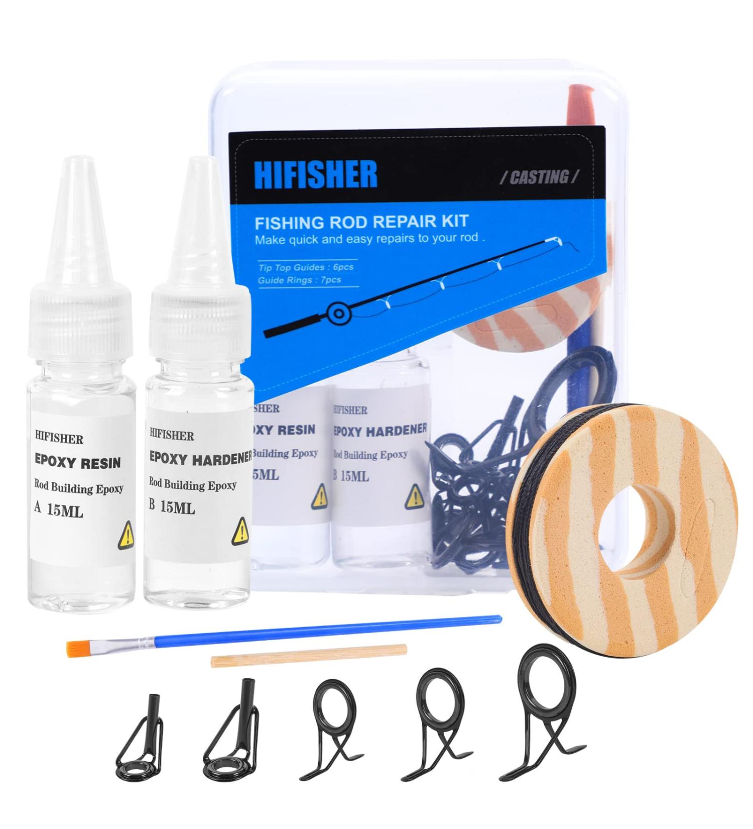Hifisher Fishing Rod Tip Repair Kit - Stainless Steel Ceramic Guides Replacement Set - Buy Online on GoSupps.com