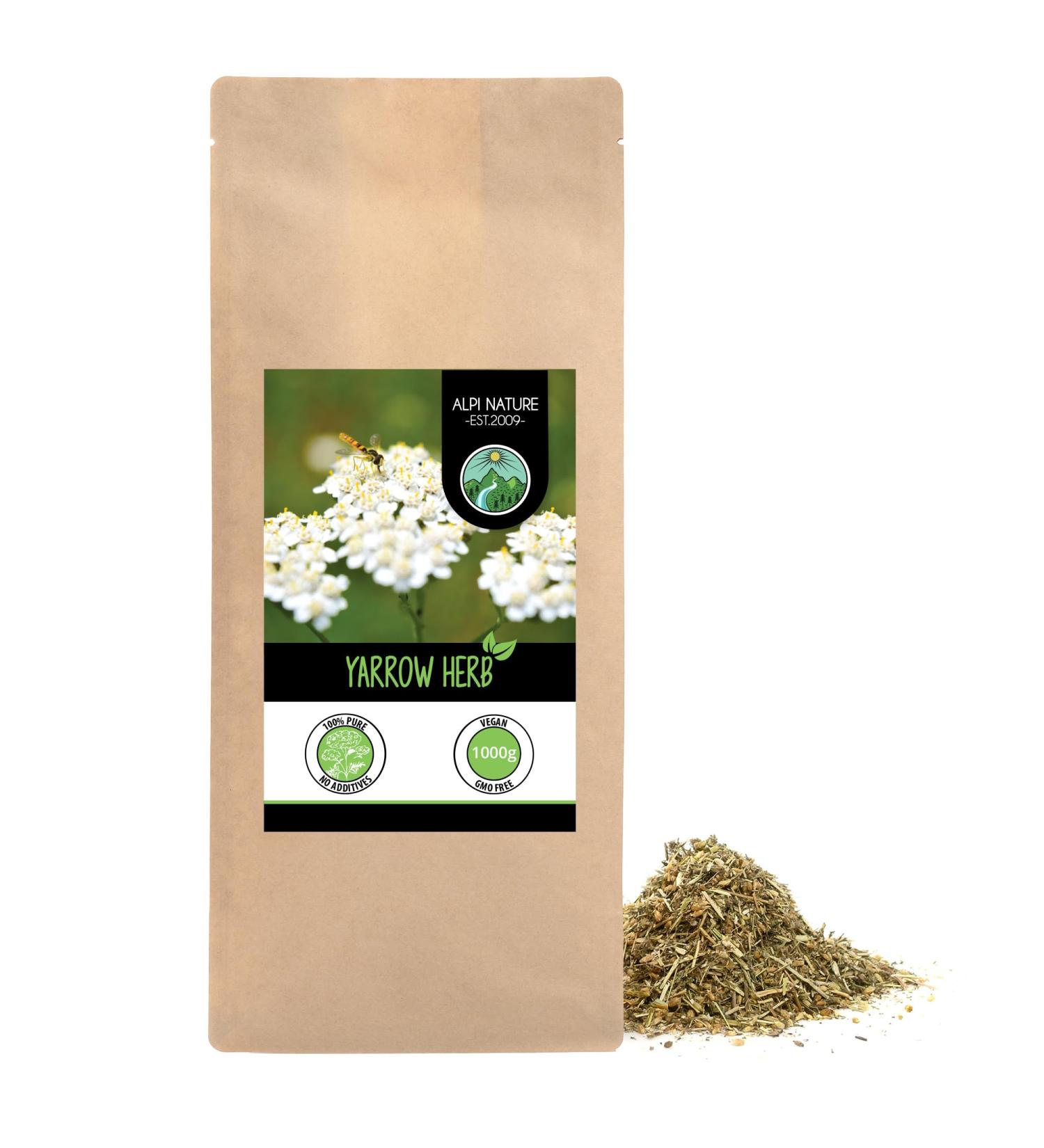 Yarrow Infusion (1kg 2.2lb) Yarrow Tea Cut Gently Dried White Yarrow 100% Pure and Natural Herbal Tea - Buy Online on GoSupps.com