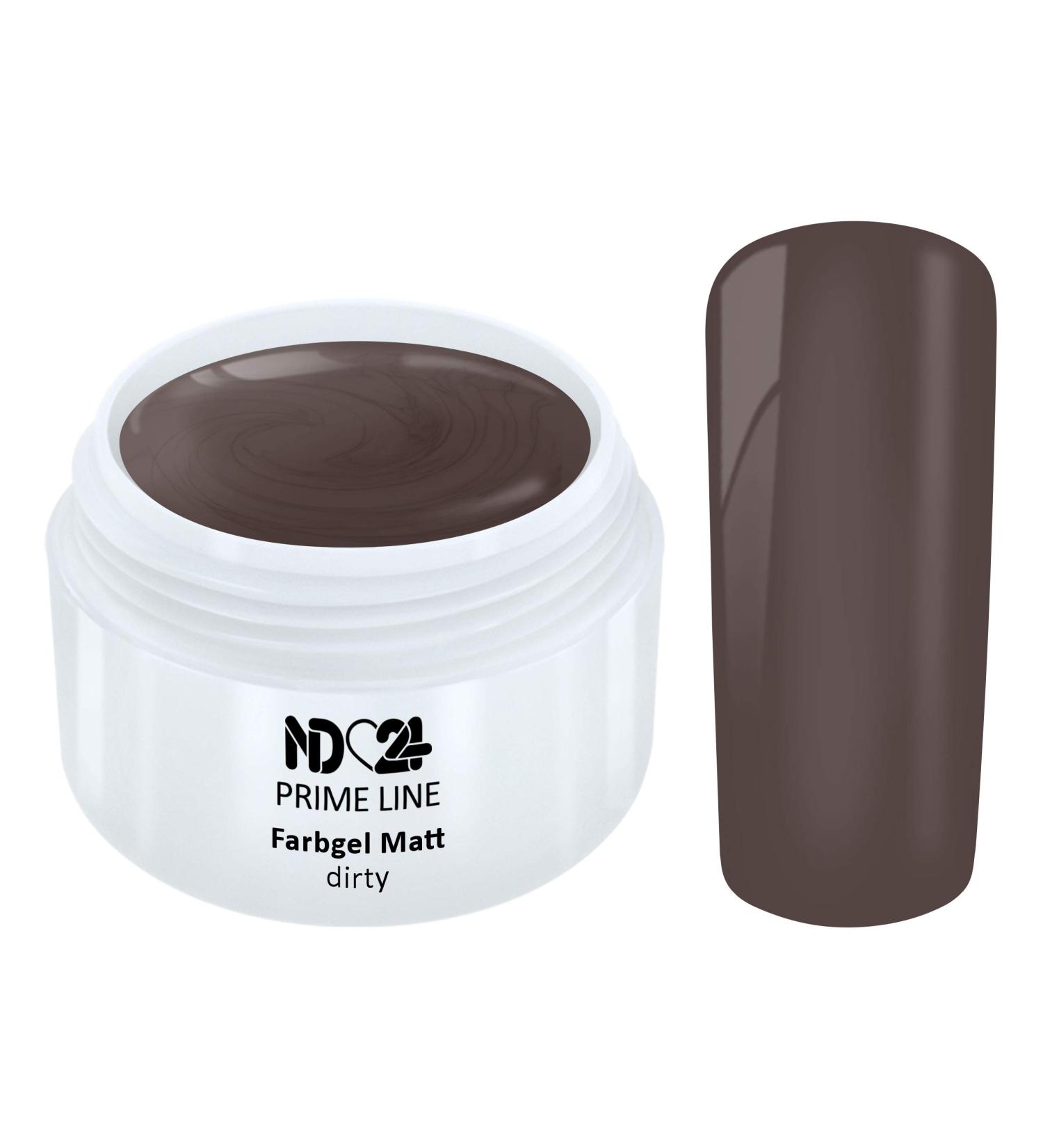 Prime Line - UV Gel Color Gel Matt Look Dirty Brown Studio Quality - Made in Germany - 5ml