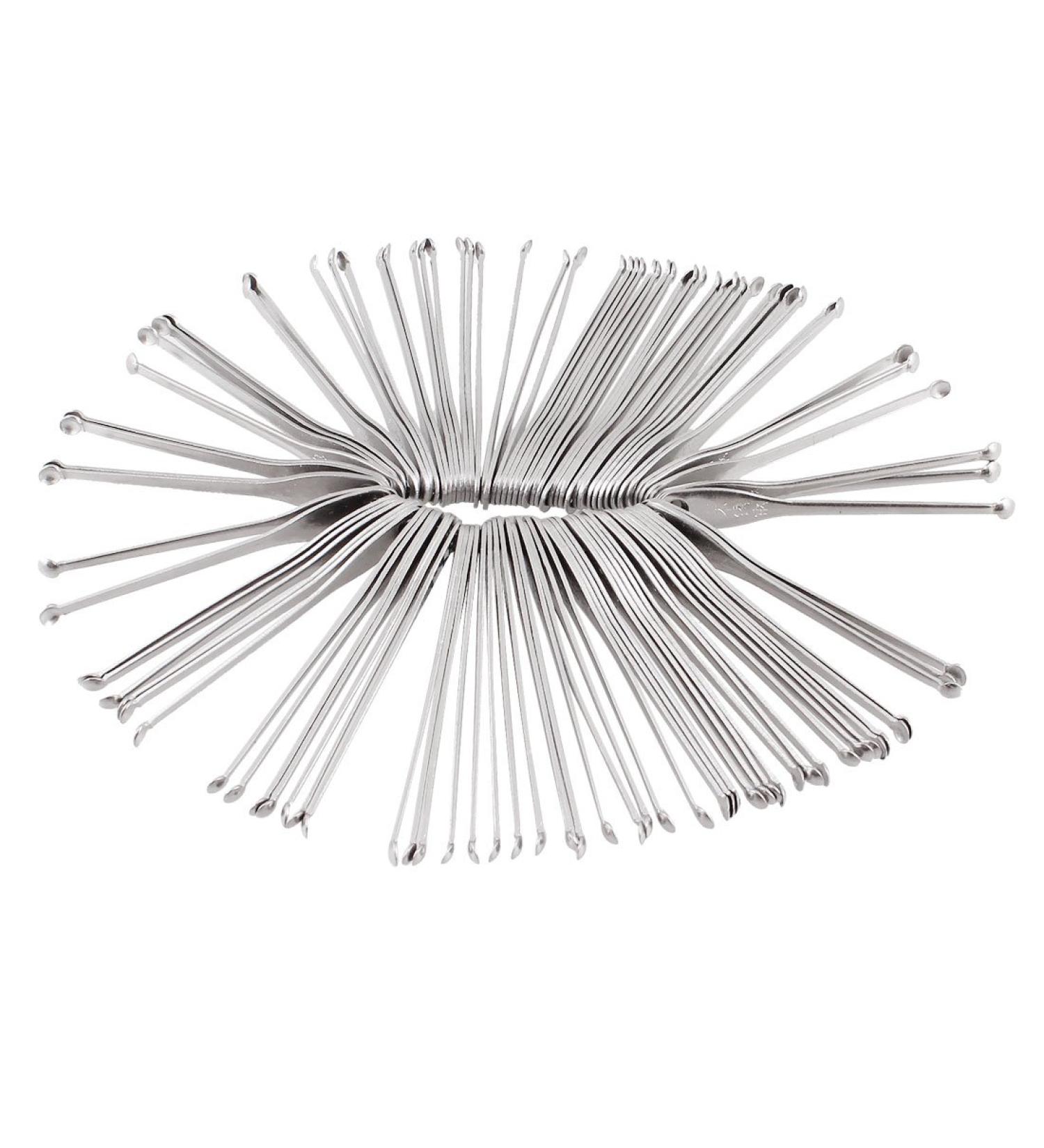 Qtqgoitem 100 Pcs Earpicks Ear Wax Remover Curette Tool Silver Tone 2.2 (Model: 1ad c6b df7 dde 704)