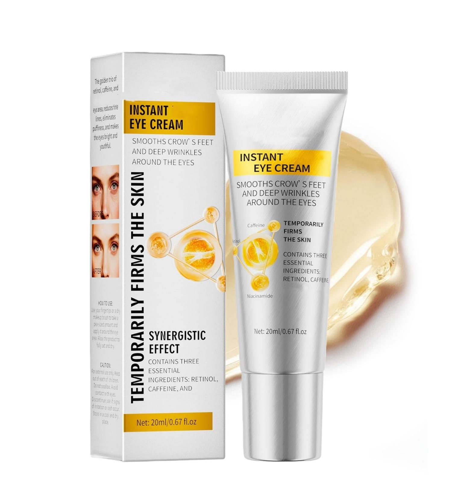 Retinol & Caffeine Eye Cream Under Eye Cream For Puffiness And Bags Under Eyes Anti-Aging Dark Circles Lifting Firming Tightening Smooths Under Eyes 24 Hour Hydration for Sensitive Skin - Buy Online on GoSupps.com