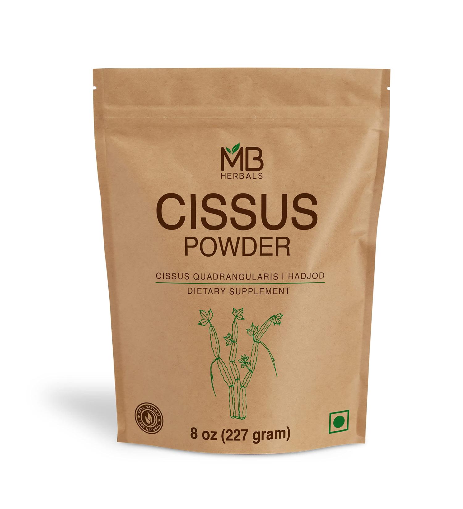 MB Herbals Cissus (Hadjod) Powder 227g | 8 oz| Half Pound | Cissus quadrangularis St. Powder