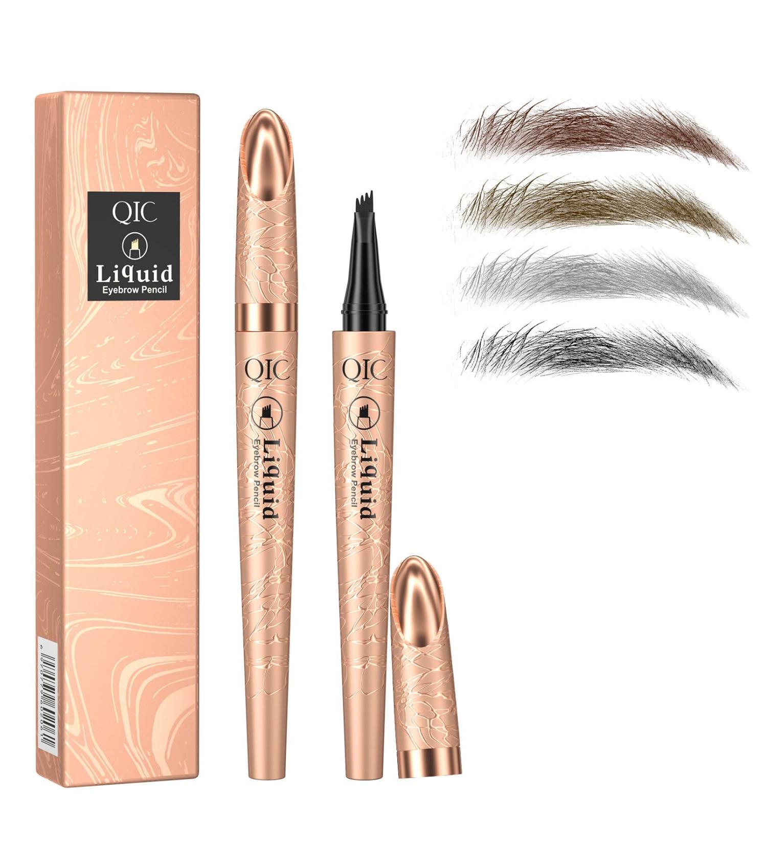 Magic Eyebrow Pencil with 4 Micro-Fork Tips Natural Waterproof and Long Lasting for Men and Women for Effortless Natural Looking Brows (Light Brown) - Buy Online on GoSupps.com
