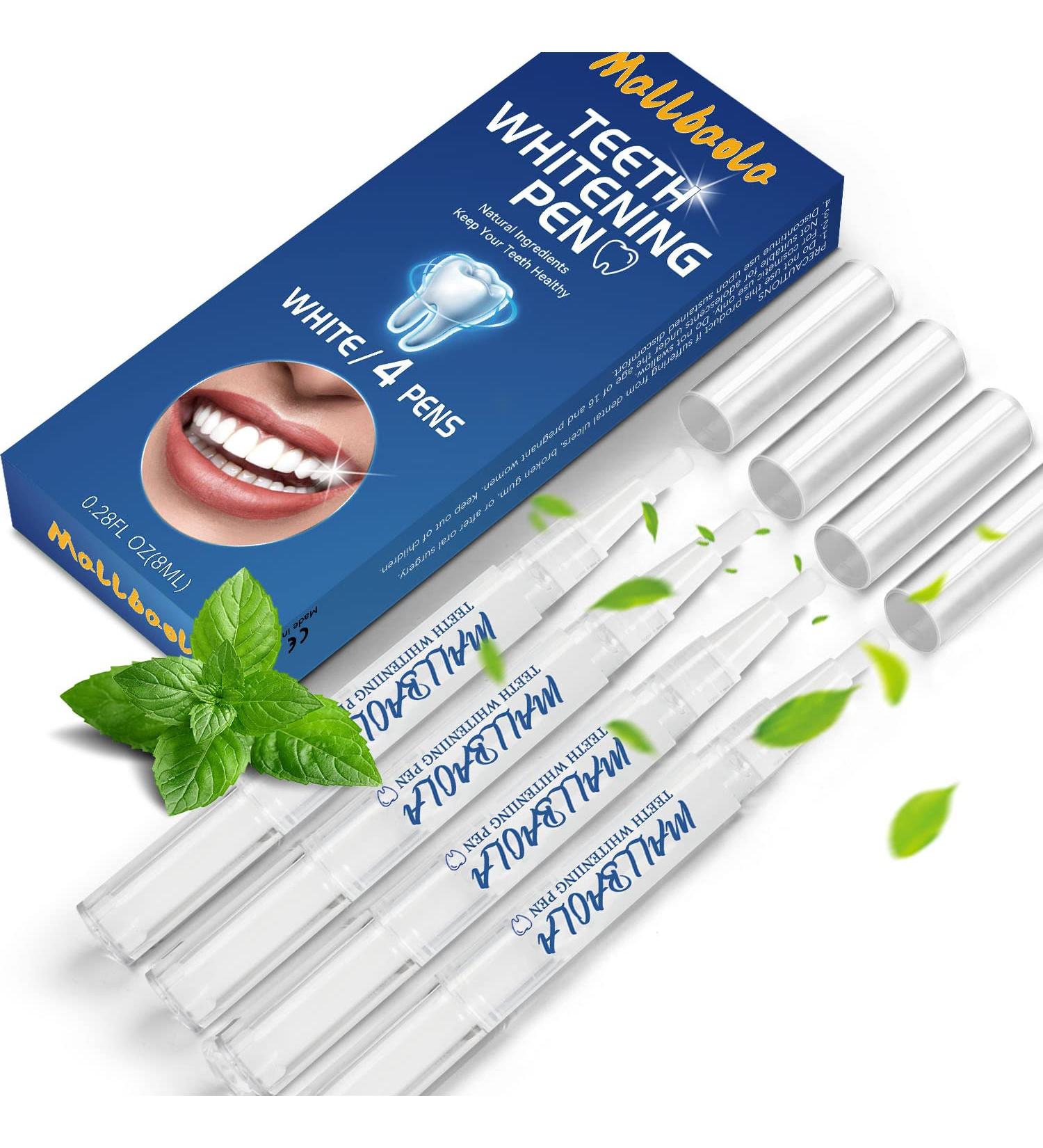 Teeth Whitening Pen (4 Pens) - Fast & Effective Tooth Whitening Kit for Bright White Teeth - No Sensitivity - Painless Teeth Whitener - Oral Care Gel Pen - Buy Online on GoSupps.com