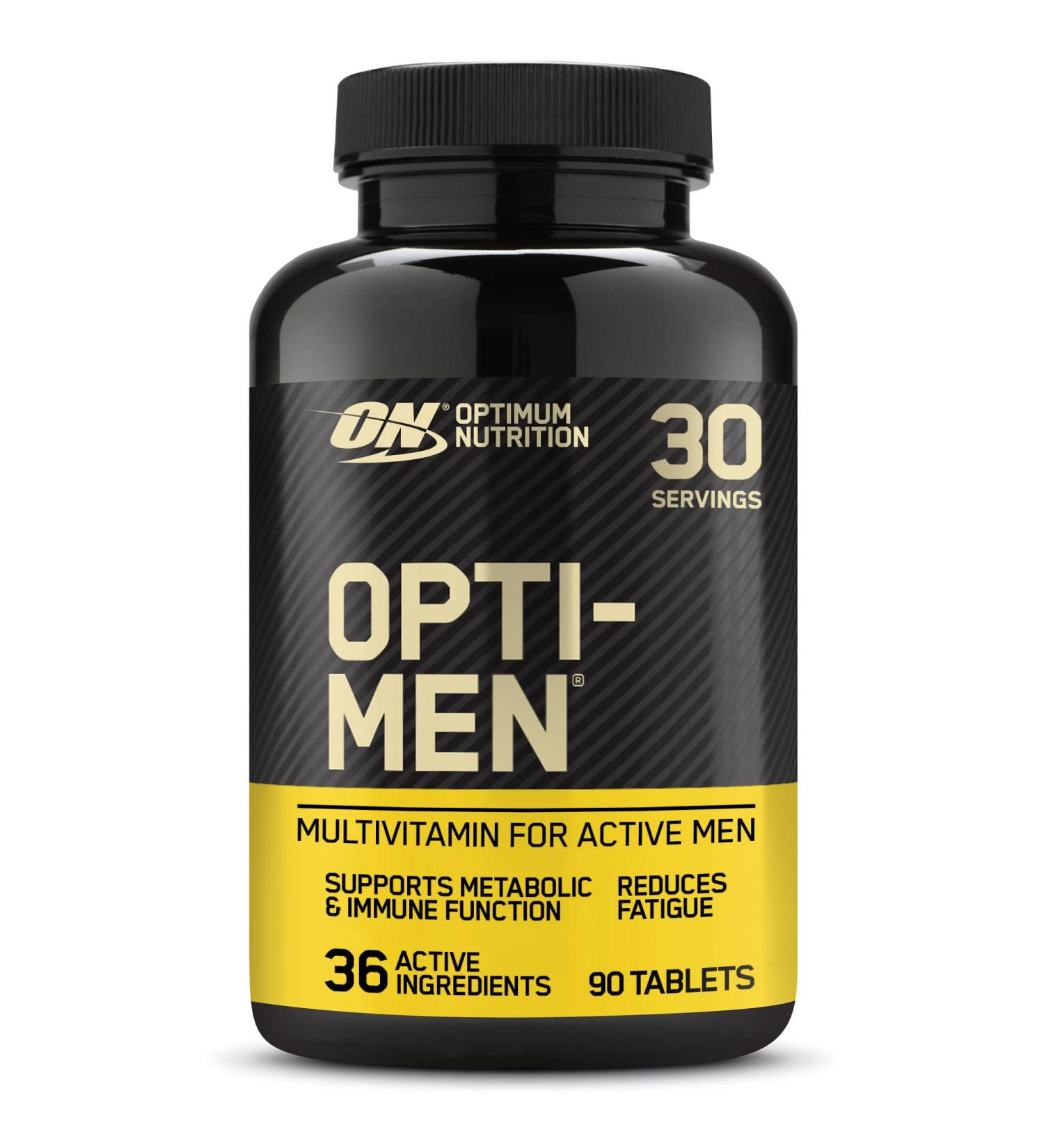 Optimum Nutrition Opti-Men Multi-Vitamin Supplement for Men - 90 Capsules, 30 Servings - With Vitamin D, C, B6 & Amino Acids - Unflavoured - Buy Online on GoSupps.com