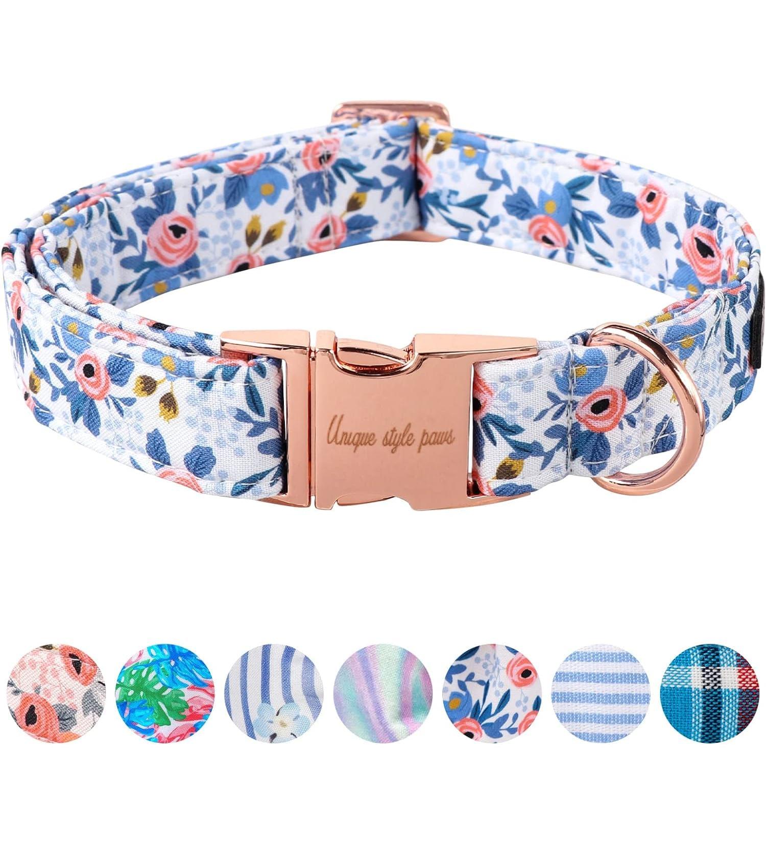 Unique Blue Rose Dog Collar - Stylish Halison Care Collars for Small Medium & Large Dogs - Durable Comfortable & Perfect Gift - Buy Online on GoSupps.com