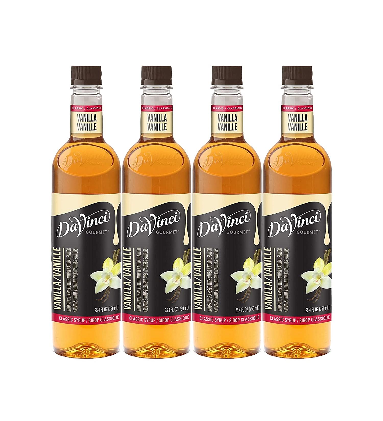 DaVinci Gourmet Classic Vanilla Syrup 25.4oz (Pack of 4) - Premium VANILLA Flavor - Buy Online on GoSupps.com