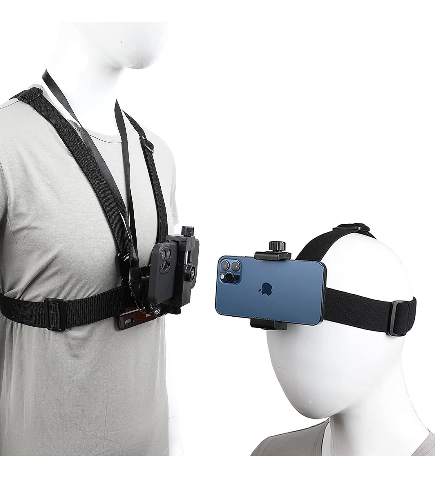 Mobile Phone Chest Strap Harness Mount Holder Kit for iPhone Samsung GoPro AKASO DJI Osmo Cameras - Buy Online on GoSupps.com