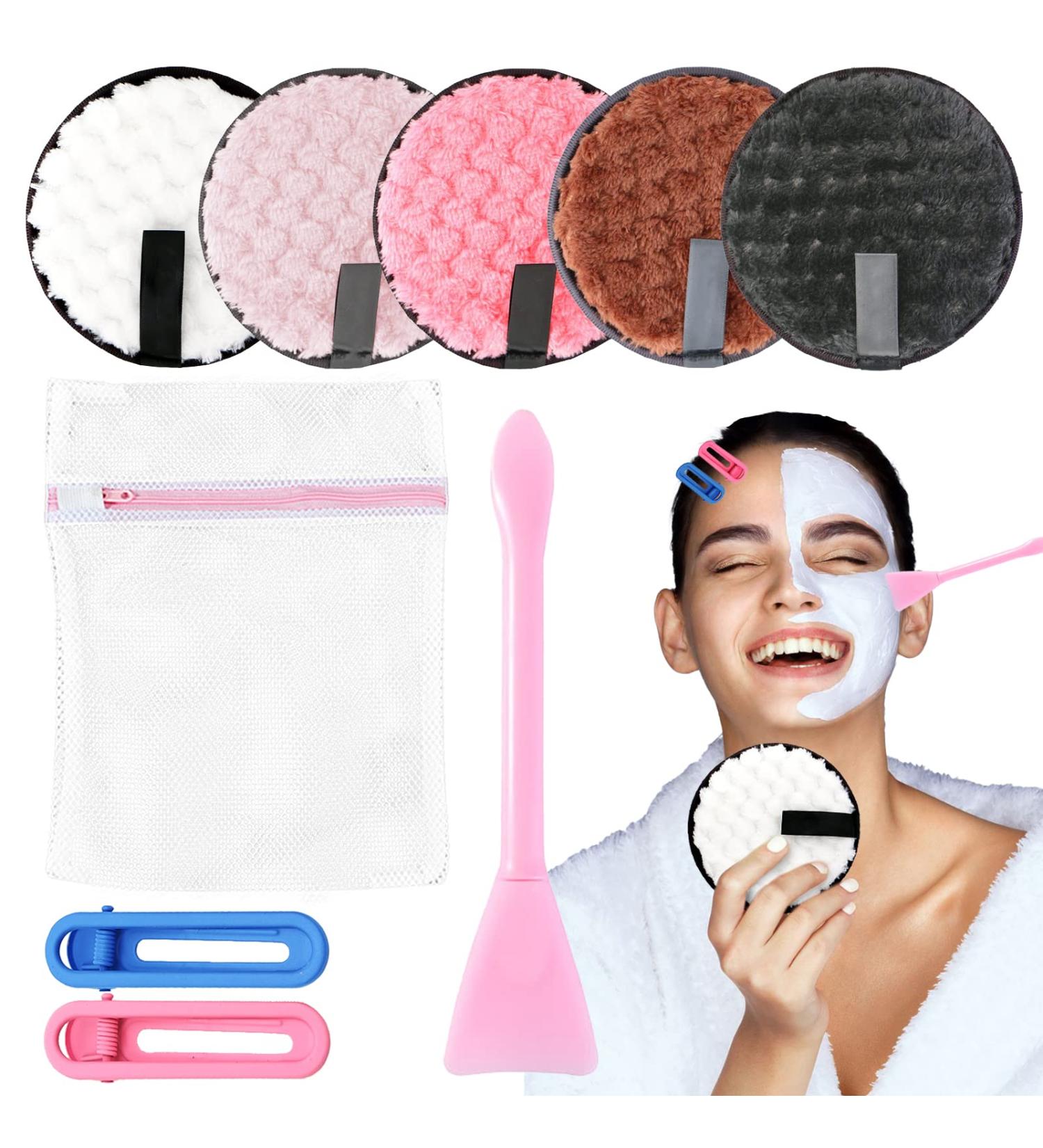 Buy BDSHUNBF 5 Piece Reusable Makeup Removal Pads | Washable Cotton Pads for All Skin Types - Buy Online on GoSupps.com