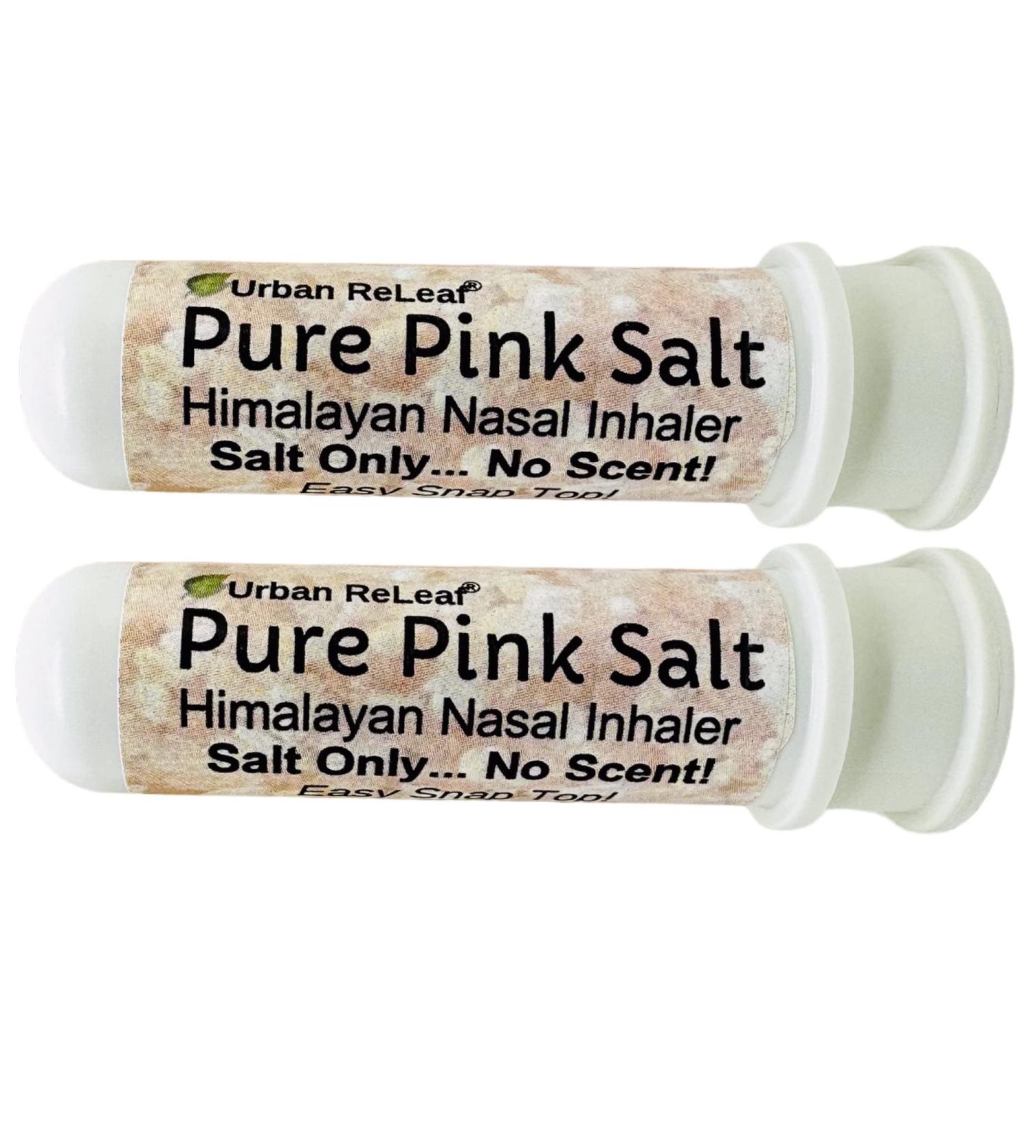 Urban ReLeaf Pure Pink Salt Himalayan Aromatherapy Nasal Inhalers - Set of 2 - 100% Natural Breathe Fresh Solution - Made in USA - Pocket Size - Buy Online on GoSupps.com
