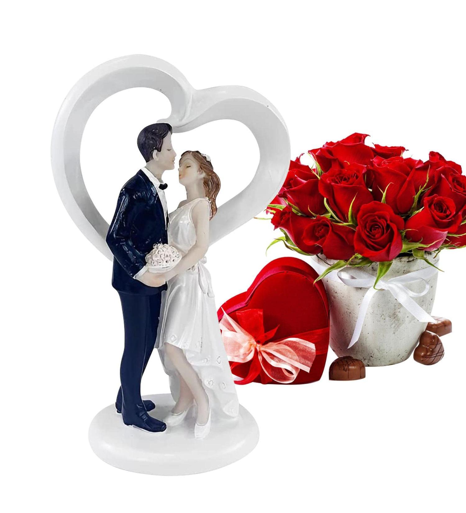 Teksome Couple Cake Toppers Resin Wedding Toppers for Cake Wedding Cake Decorations Wedding Cake Toppers Bride And Groom Figures - Buy Online on GoSupps.com