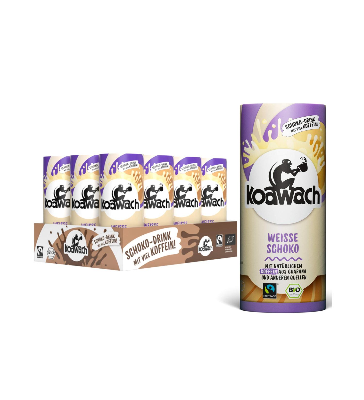 Koawach Organic Fairtrade Chocolate Drink - Caffeine Cocoa Energy Drink in Various Flavors (12 x 235ml) - Buy Online on GoSupps.com