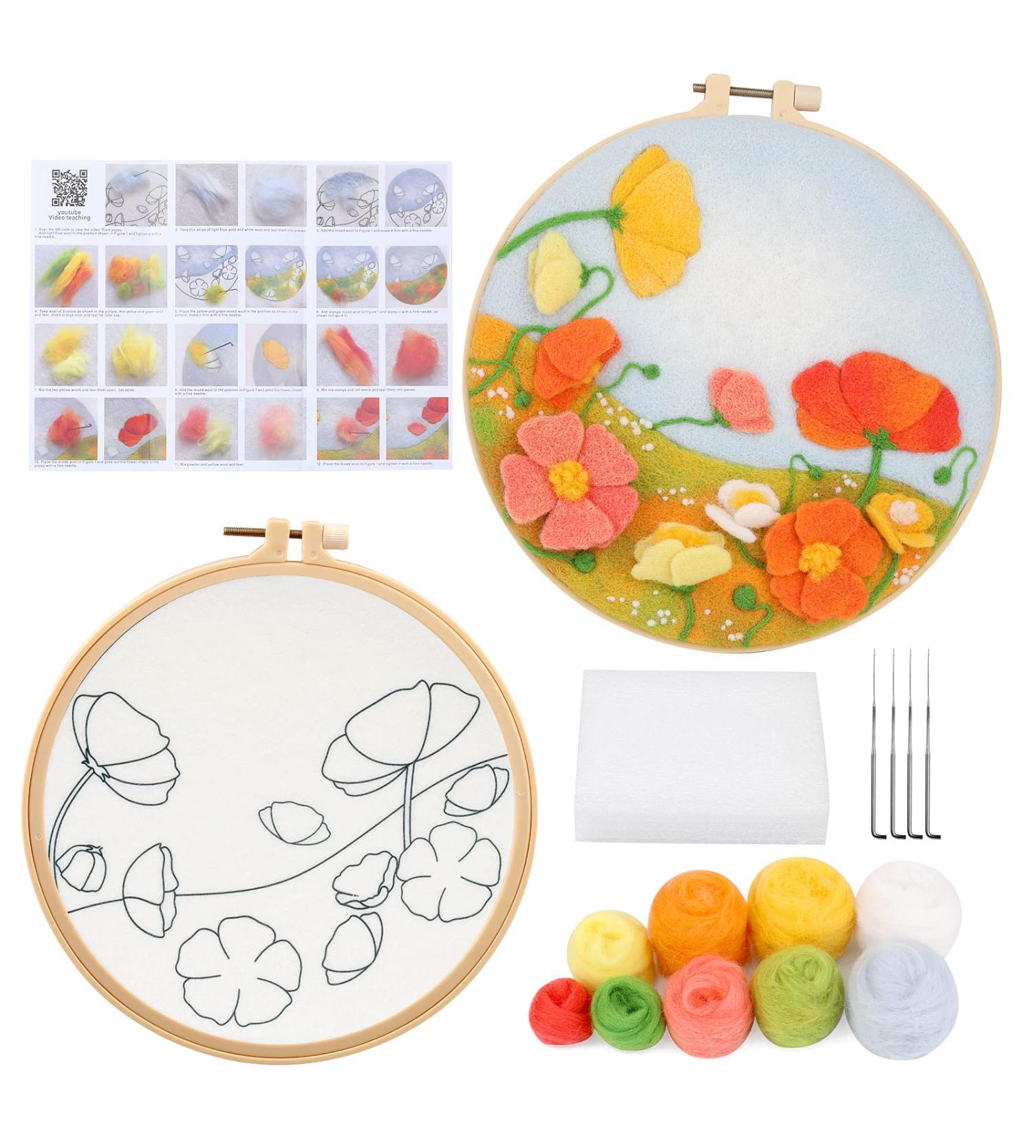 Mayboos Needle Felt Starter Set for Beginners - Complete Wool Felting Supplies Kit with Instructions - Ideal for Home Decoration - Color1 - Buy Online on GoSupps.com