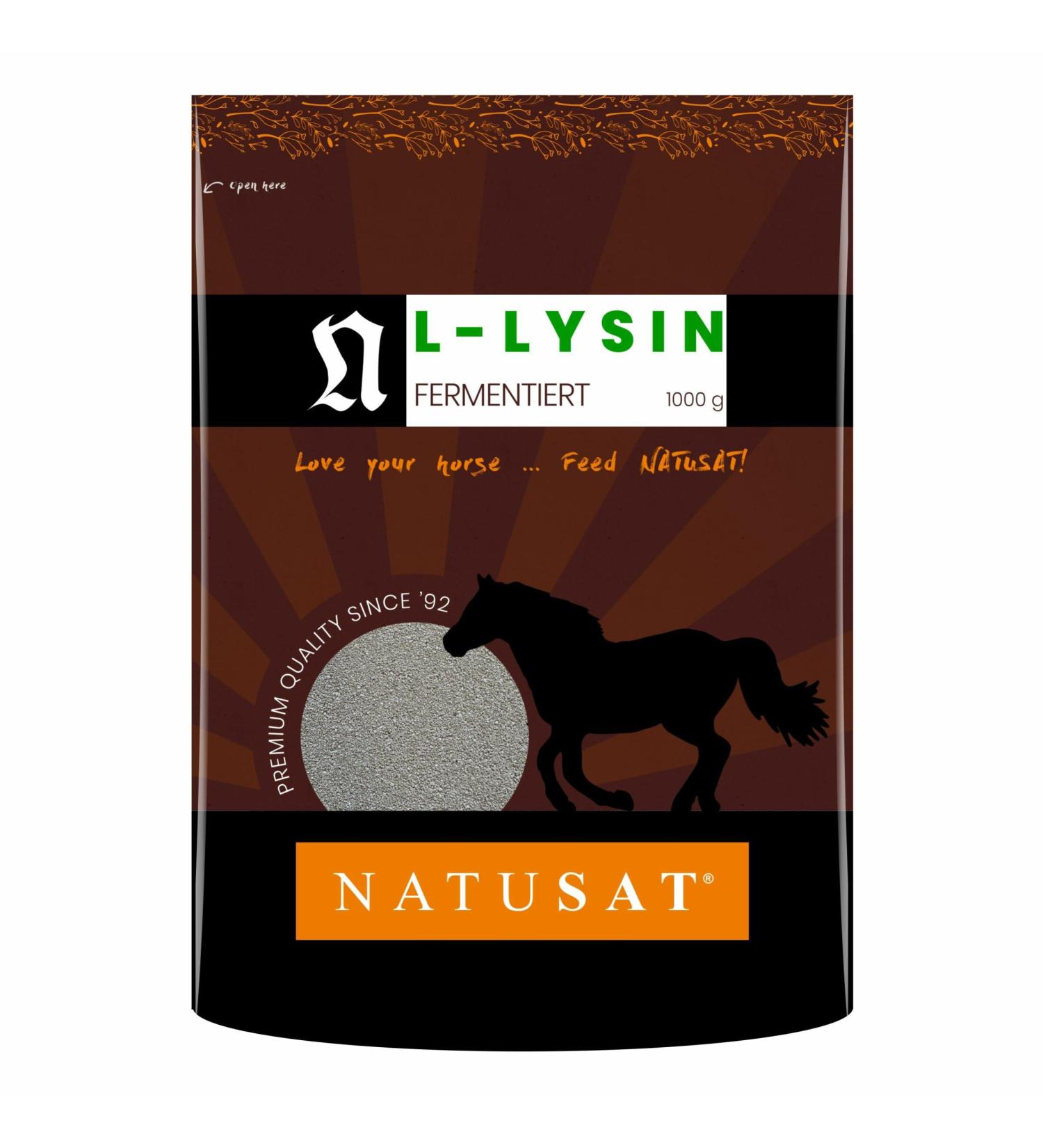  Natusat NATUSAT LLysine Amino acid for muscle building for horses 1000 g - Buy Online on GoSupps.com