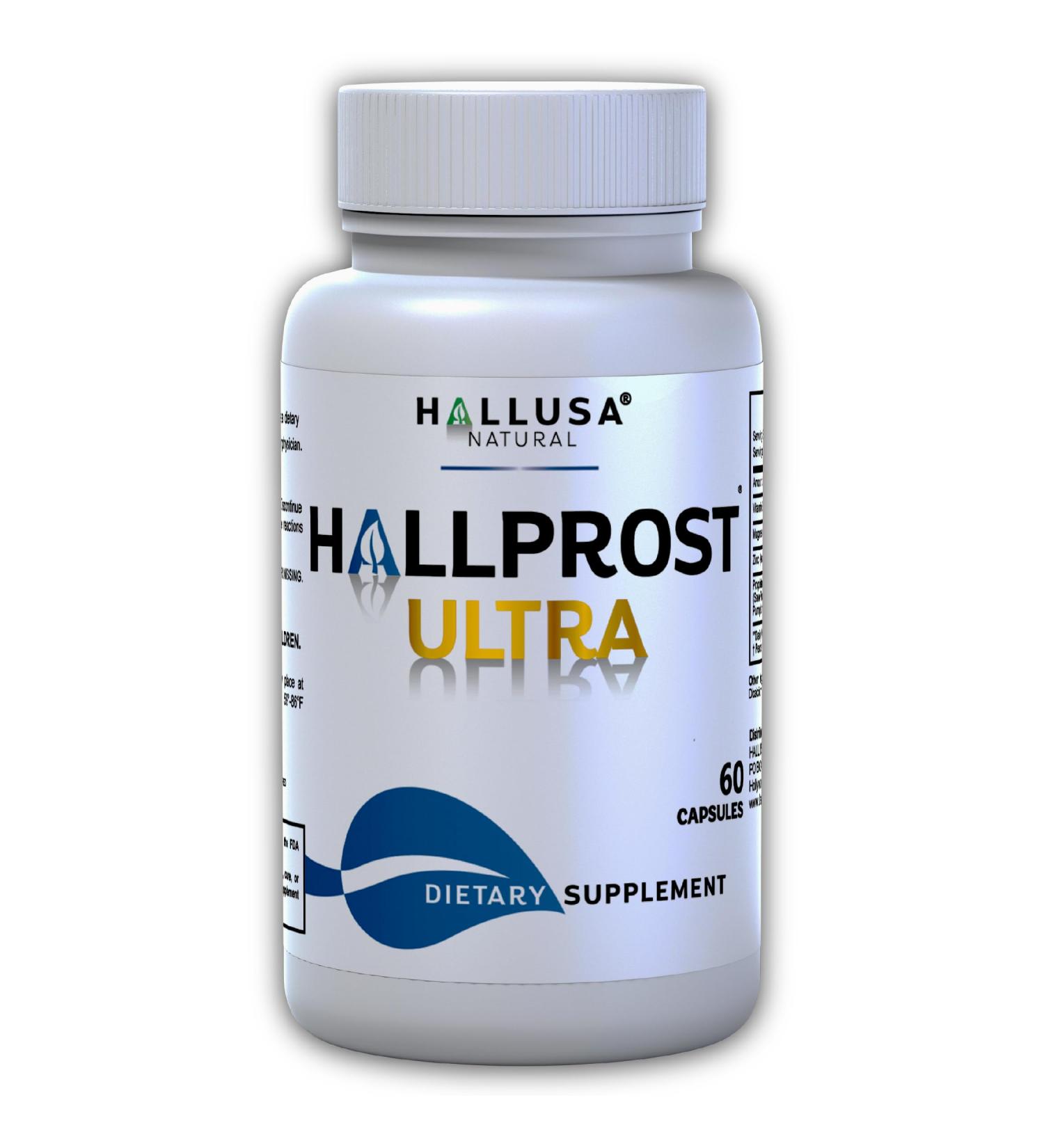 Hallusa Natural Hallprost Ultra 60 Capsules Prostate Supplements for Men Potent Saw Palmetto for Men Pygeum Pumpkin Seeds Prostate Formula - Buy Online on GoSupps.com