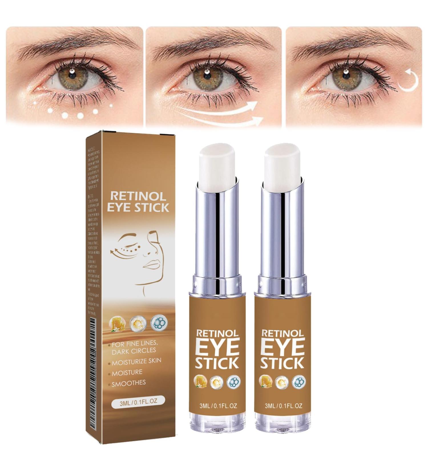  YOENBG Set of 2 retinol eye contour pencils - Anti-aging cream for under-eye bags - Eye cream for dark circles - Retinol eye cream - Reduces fine lines and firms - Buy Online on GoSupps.com
