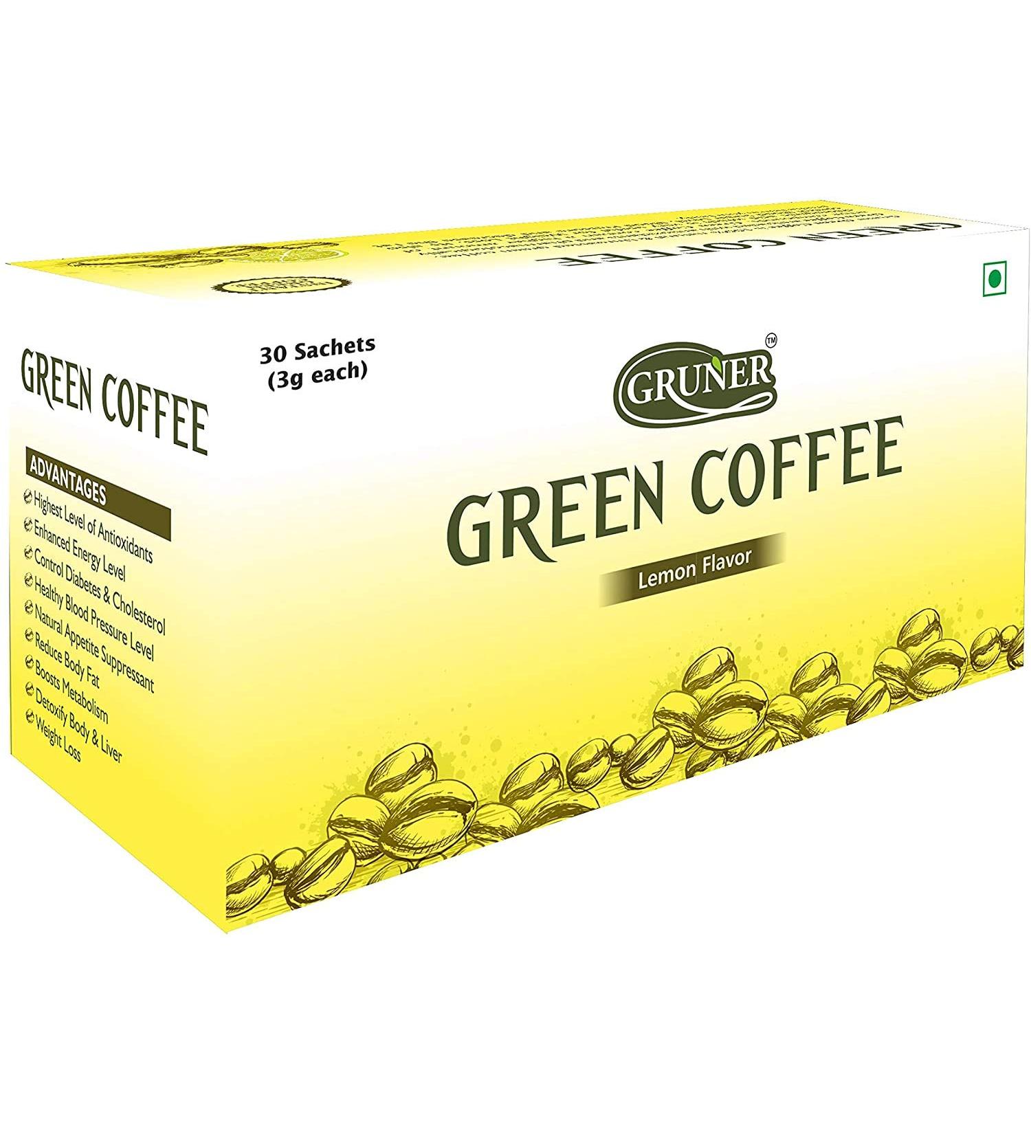 Green Coffee 100% natural - Lemon Flavor - 30 Sachets - Buy Online on GoSupps.com