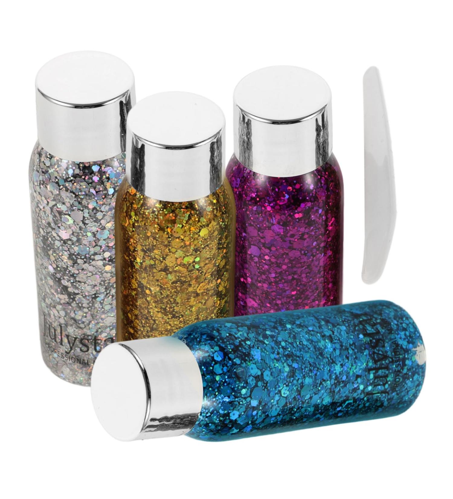 Didiseaon 4pcs Set Colorful Eye Shadow Gold Body Glitter Rainbow Face Glitter Body Glitter Gel Liquid - Buy Online on GoSupps.com