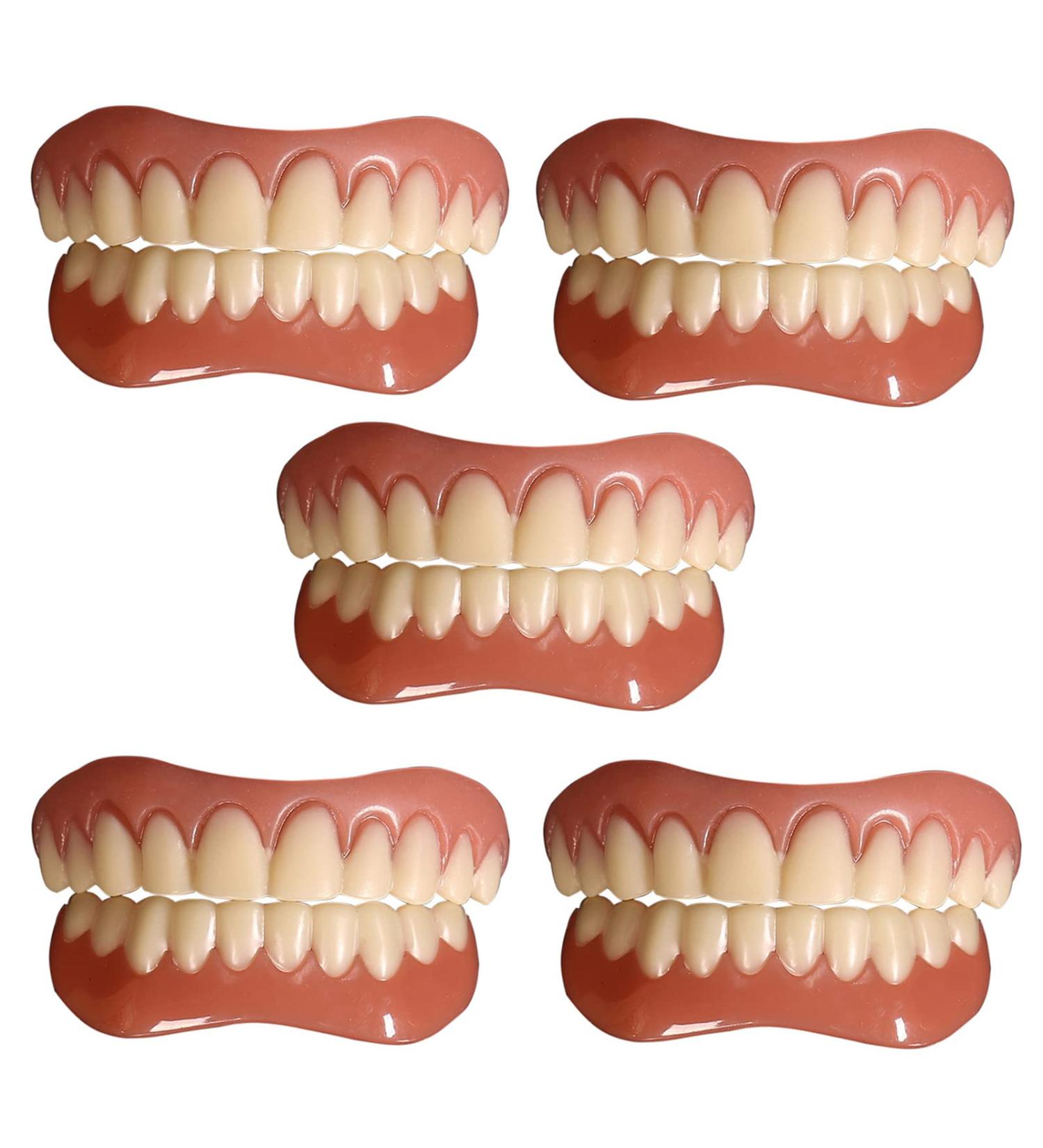 XZLZMD Silica Dentures | Provisional Teeth Prosthesis - Quick Repair Recyclable Cosmetic Teeth for Upper & Lower Jaw (5 Pairs) - Buy Online on GoSupps.com