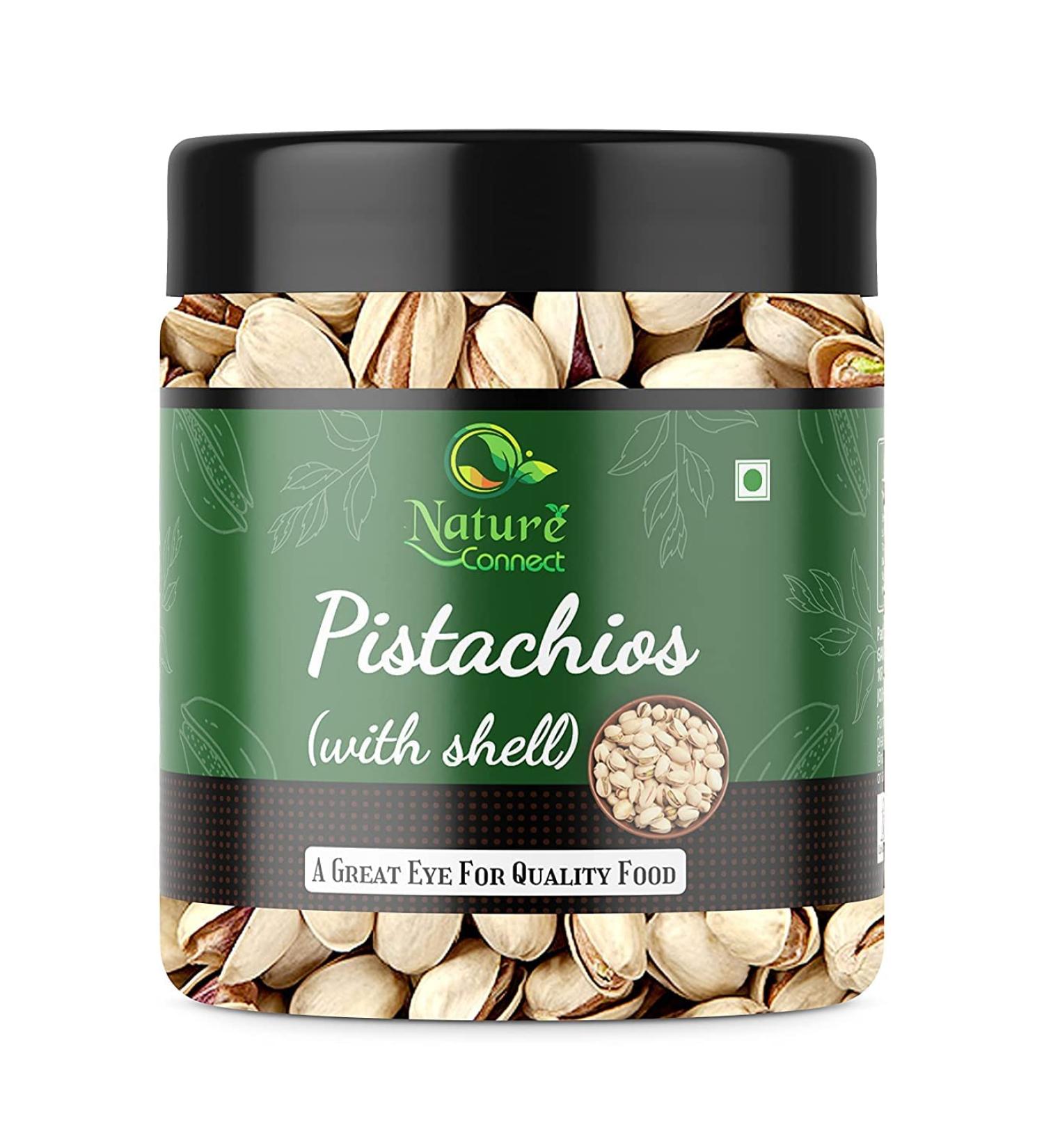 Nature Connect Whole Roasted Salted Pistachios with Shell 250 gms| Roasted Pista | Roasted Salted Pista| Fresh and Healthy Dry Fruits Salted Pistachios_Packing May Vary - Buy Online on GoSupps.com