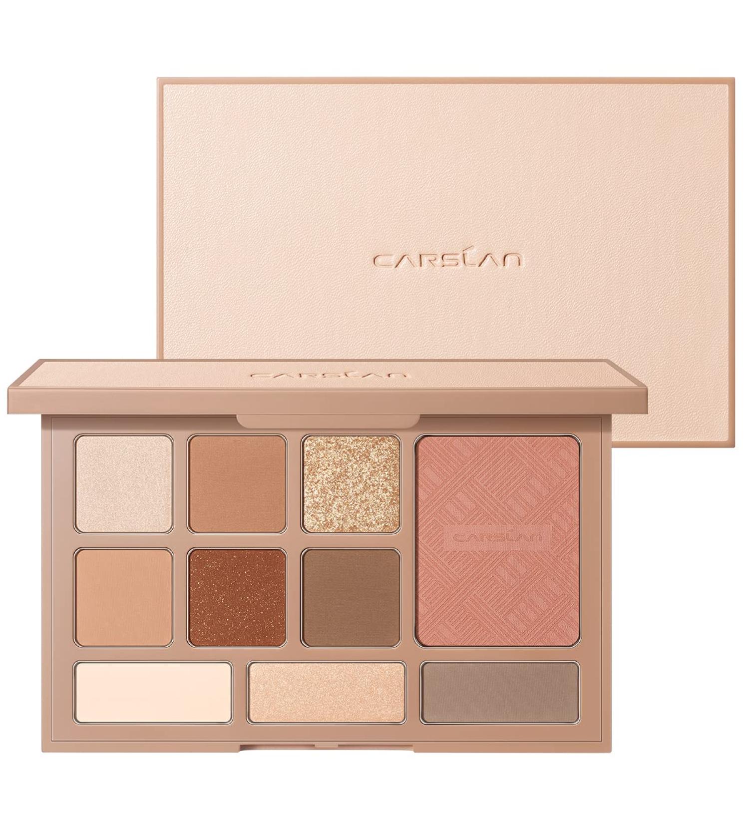 10 in 1 Color Eyeshadow Palette - Matte Shimmer & Glitter - Neutral Nudes & Pink Makeup with Mirror - 01 Coffee - Buy Online on GoSupps.com