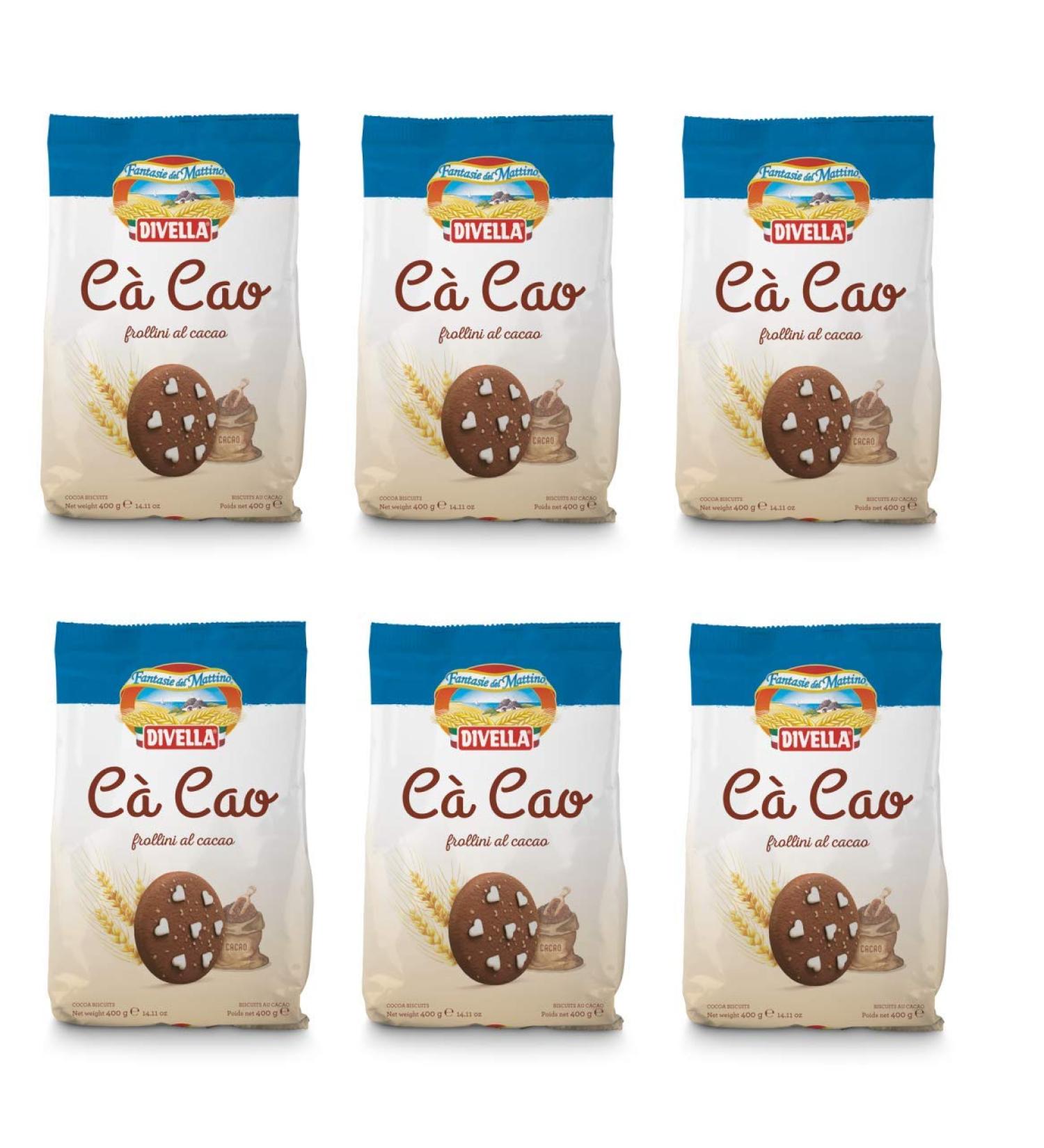 Divella Divella Pack of 6 C Cao Biscuits 400g Italy Cocoa Biscuits Cakes Brioche