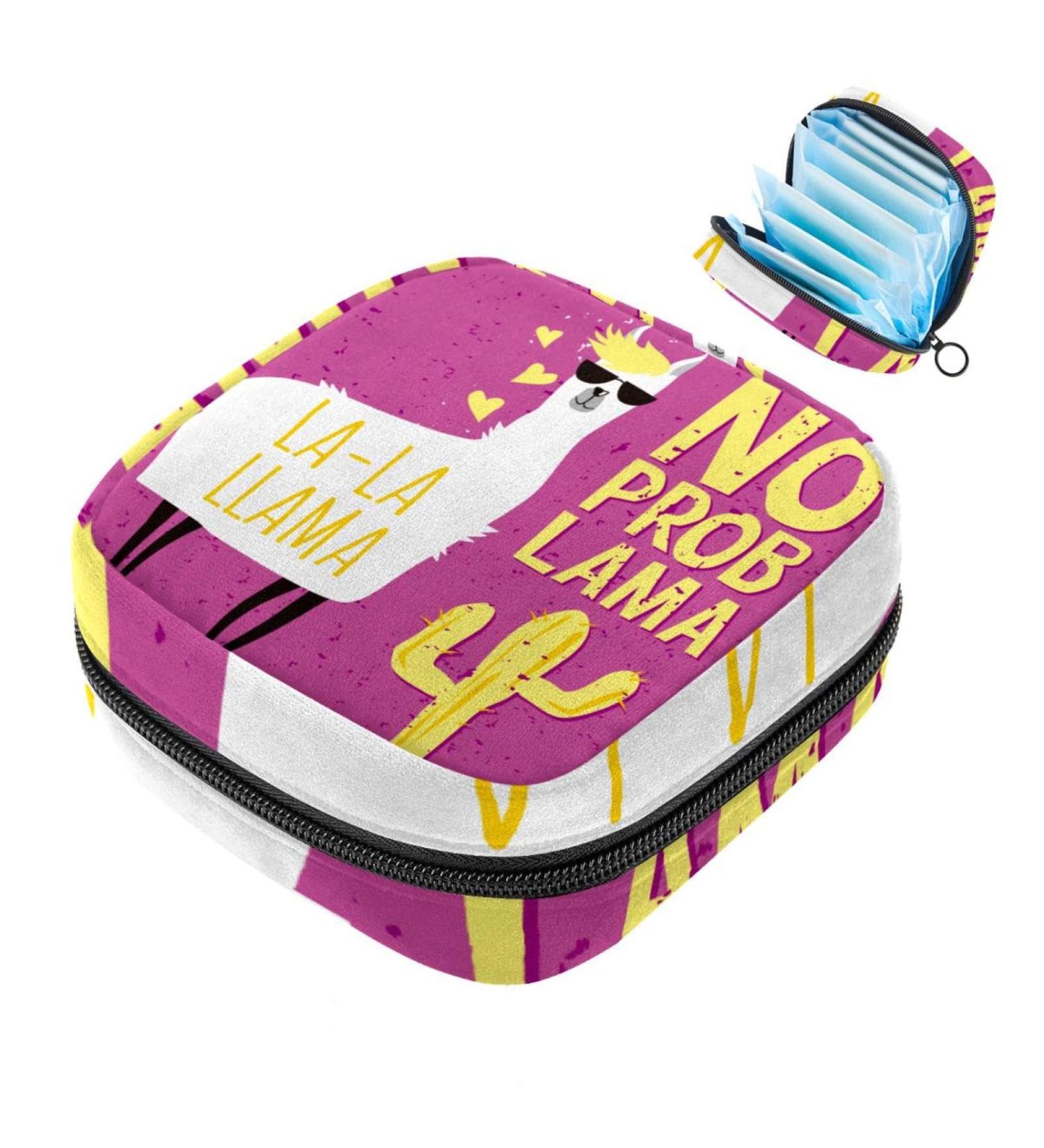 Portable Storage Bags for Women's Essentials | Alpaca Cactus Design | Organize Bandages Menstrual Pads Panty Liners & Tampons - Buy Online on GoSupps.com