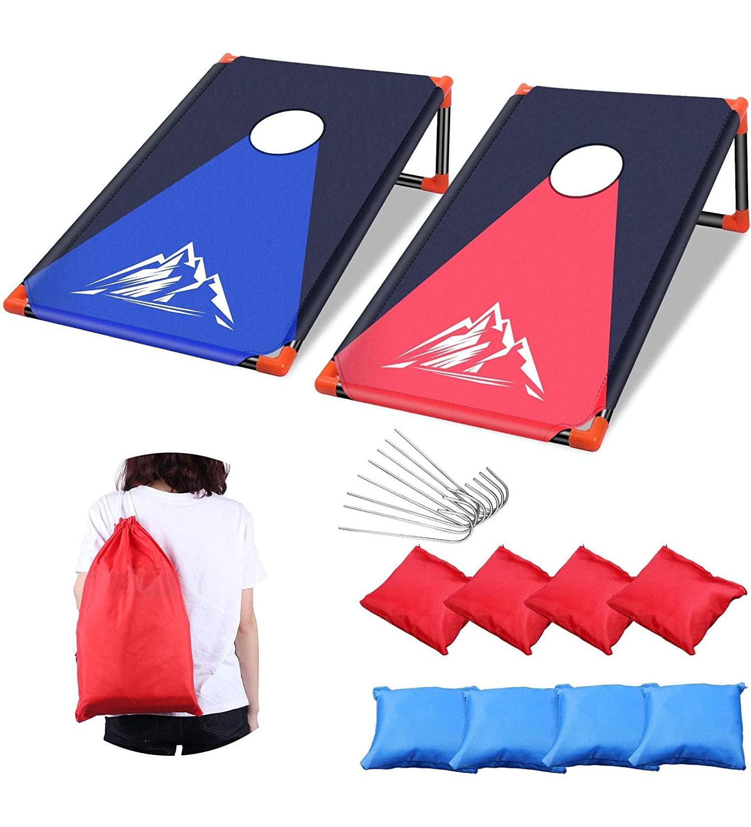 Cornhole Toss Game Set - Portable Outdoor 2-in-1 Camping Game with 8 Bean Bags & Carrying Bag for Kids - Backyard, Lawn, Beach Fun by NZQXJXZ - Buy Online on GoSupps.com
