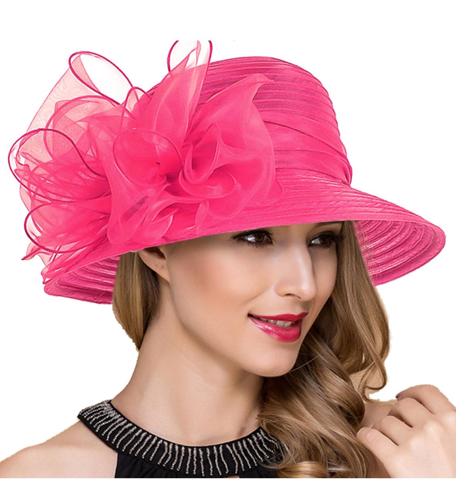 Lady Church Derby Dress Cloche Hat Fascinator - Rose Tea Party Wedding Bucket Hat - Buy Online on GoSupps.com