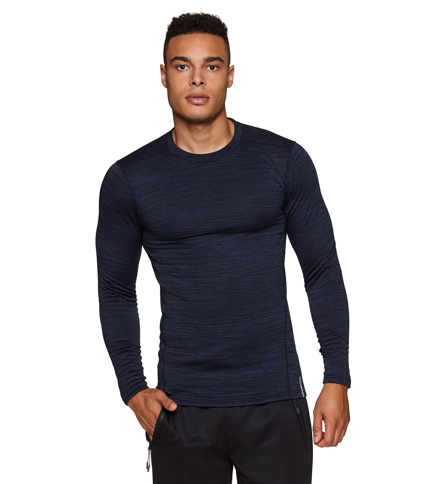 RBX Active Men's Insulated Base Layer Long Sleeve T-Shirt - Navy Blue | Size Large - Buy Online on GoSupps.com