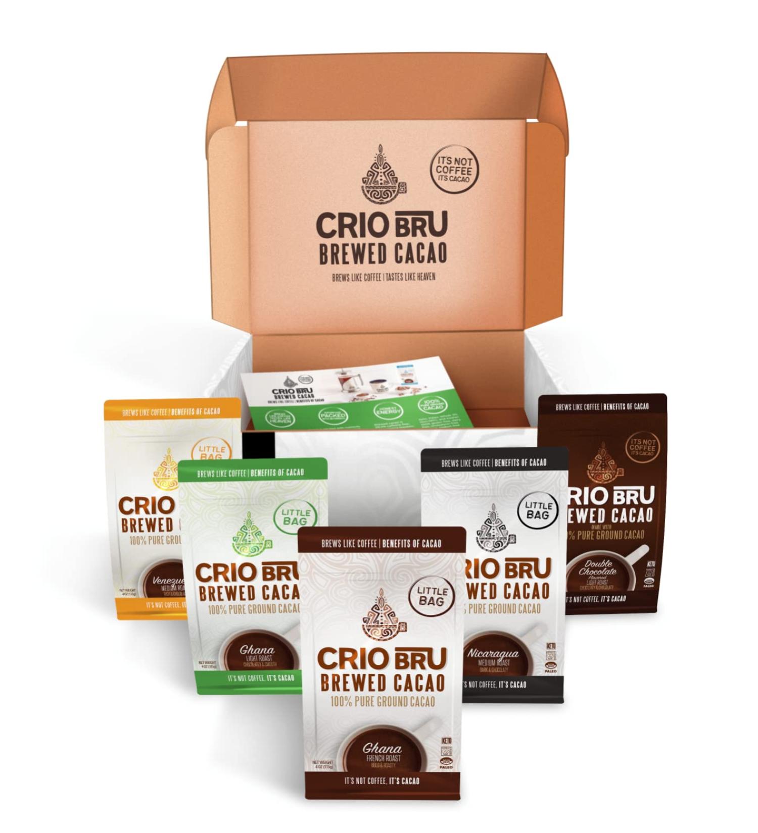 Sampler Starter Kit/Set (5 Varieties) | Natural Healthy Brewed Cacao Drink | Great Substitute to Herbal Tea and Coffee | 99% Caffeine Free | Keto Whole-30 Honest Energy (Kit (No French Press) - Buy Online on GoSupps.com