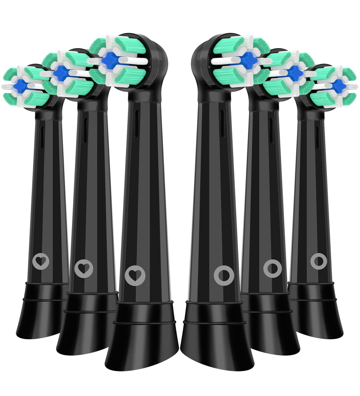 6 Series Compatible Brush Heads for Oral-B iO 3/4/6/7/8/9/10 - Black Replacement Attachments for Optimal Oral Care - Buy Online on GoSupps.com