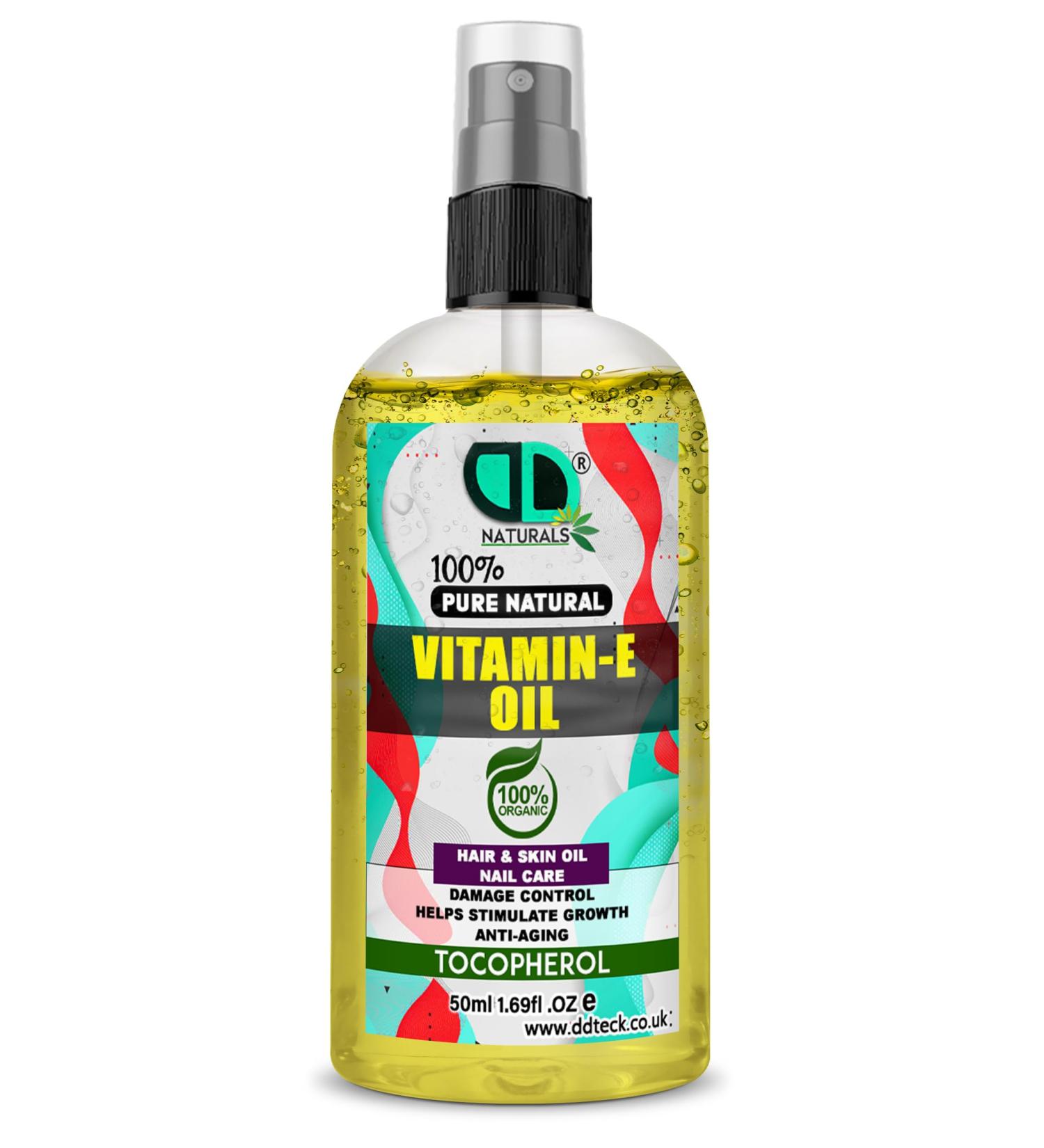50 ml | Huile de vitamine E 100 % naturelle pure hydratante et nourrissante pour la peau les cicatrices les cheveux et le visage le cuir chevelu les ongles huiles de support hydratantes et - Buy Online on GoSupps.com