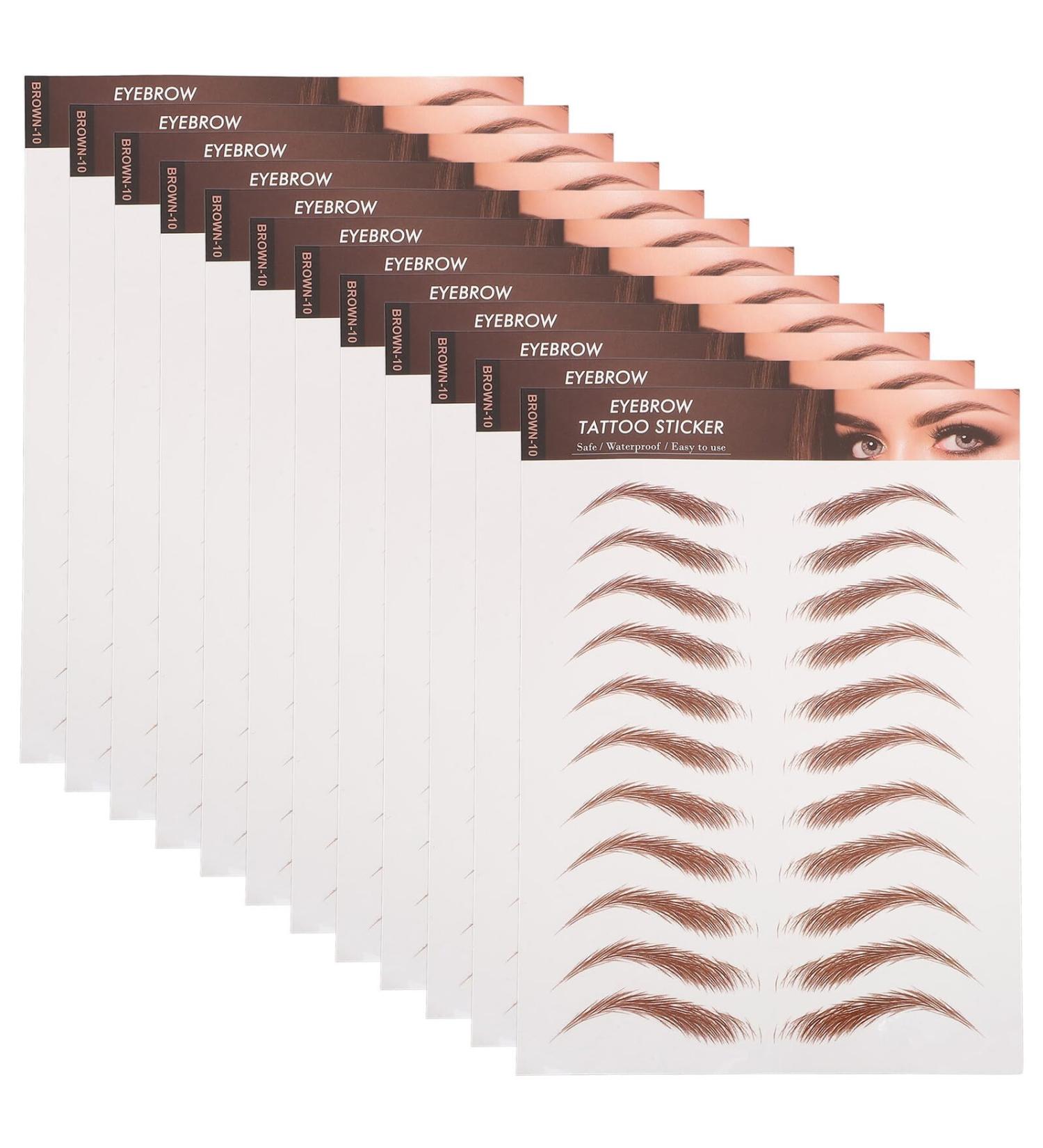 Autocollants pour Sourcils Marron Waterproof 12 Feuilles Effet 6d R aliste pour Maquillage Femmes Sourcils Asym triques Mise Facile - Buy Online on GoSupps.com